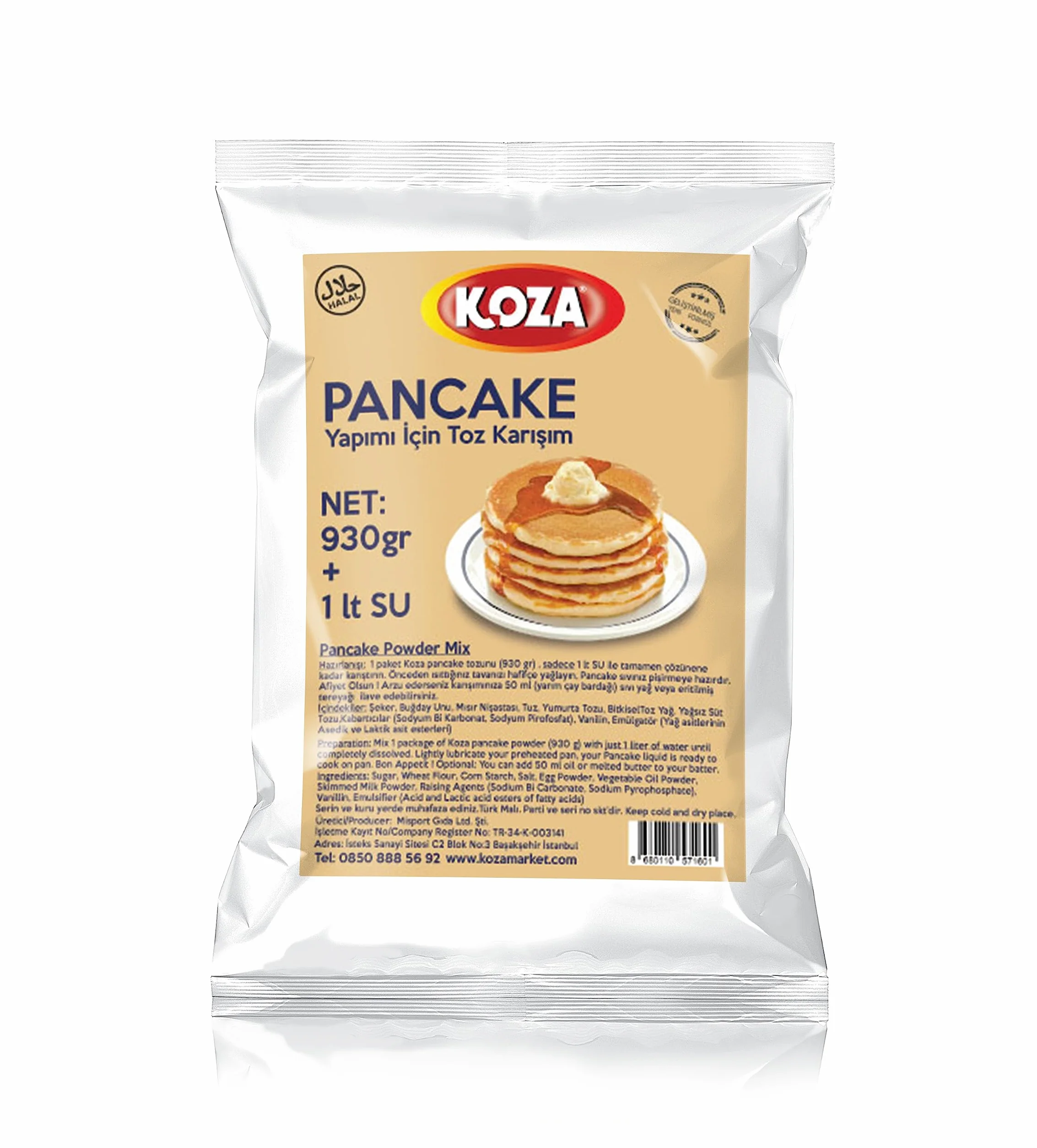 KOZA Pancake Mix 930 g, mieszanka do pieczenia naleśników, łatwe przygotowanie tylko z wodą, halal