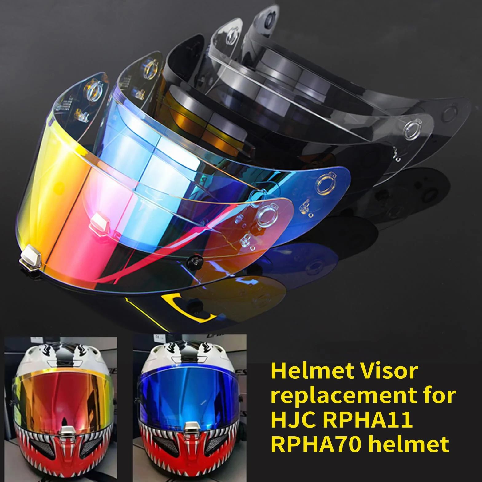 Shkalacar Zastępczy wizjer do kasku HJC RPHA11 RPHA70, wizjer integralny, odporny na działanie promieni UV, odporny na zaparowanie i zarysowania, akcesoria do kasku motocyklowego (ciemny brąz)