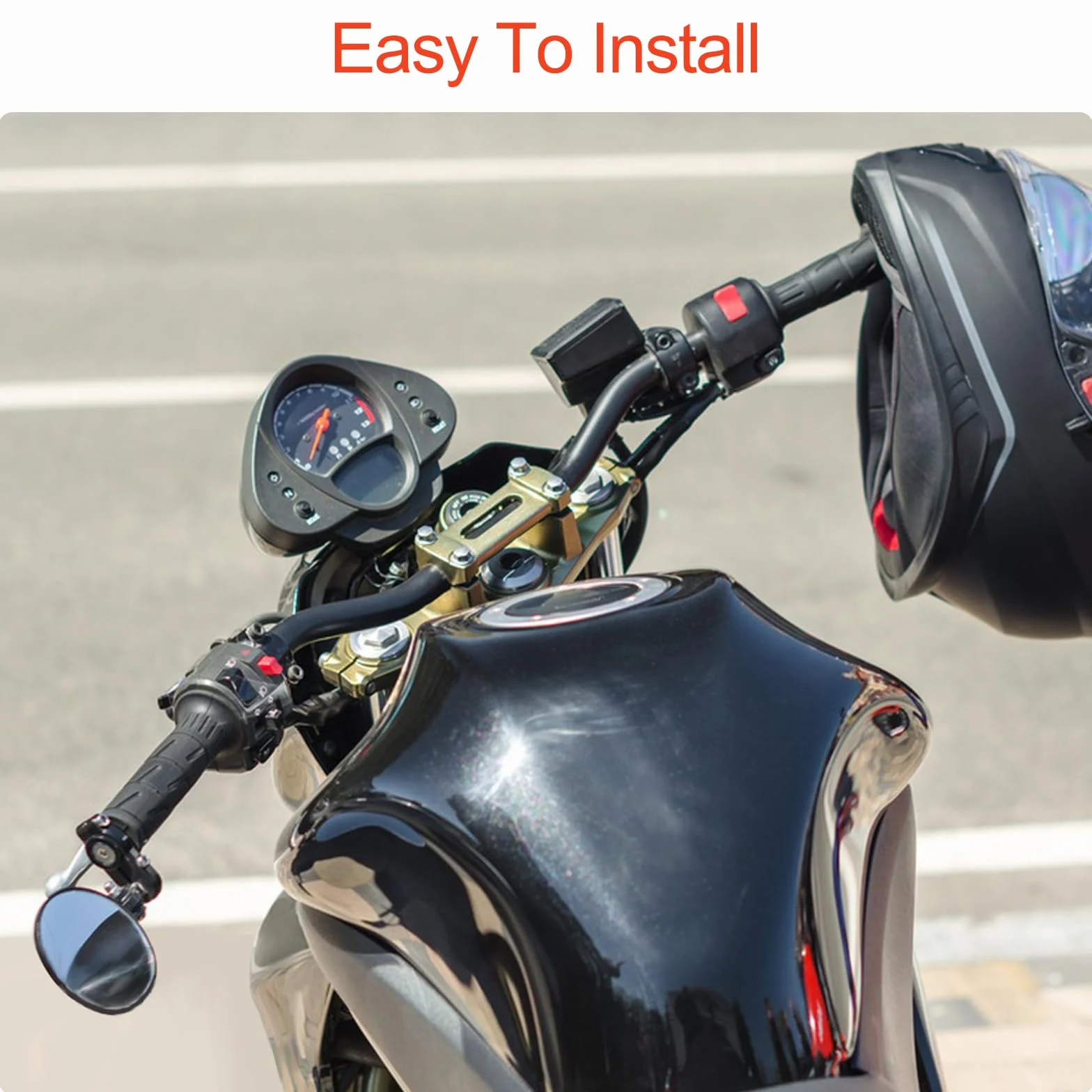 Fousenuk Lusterko motocyklowe okrągłe Uniwersalne