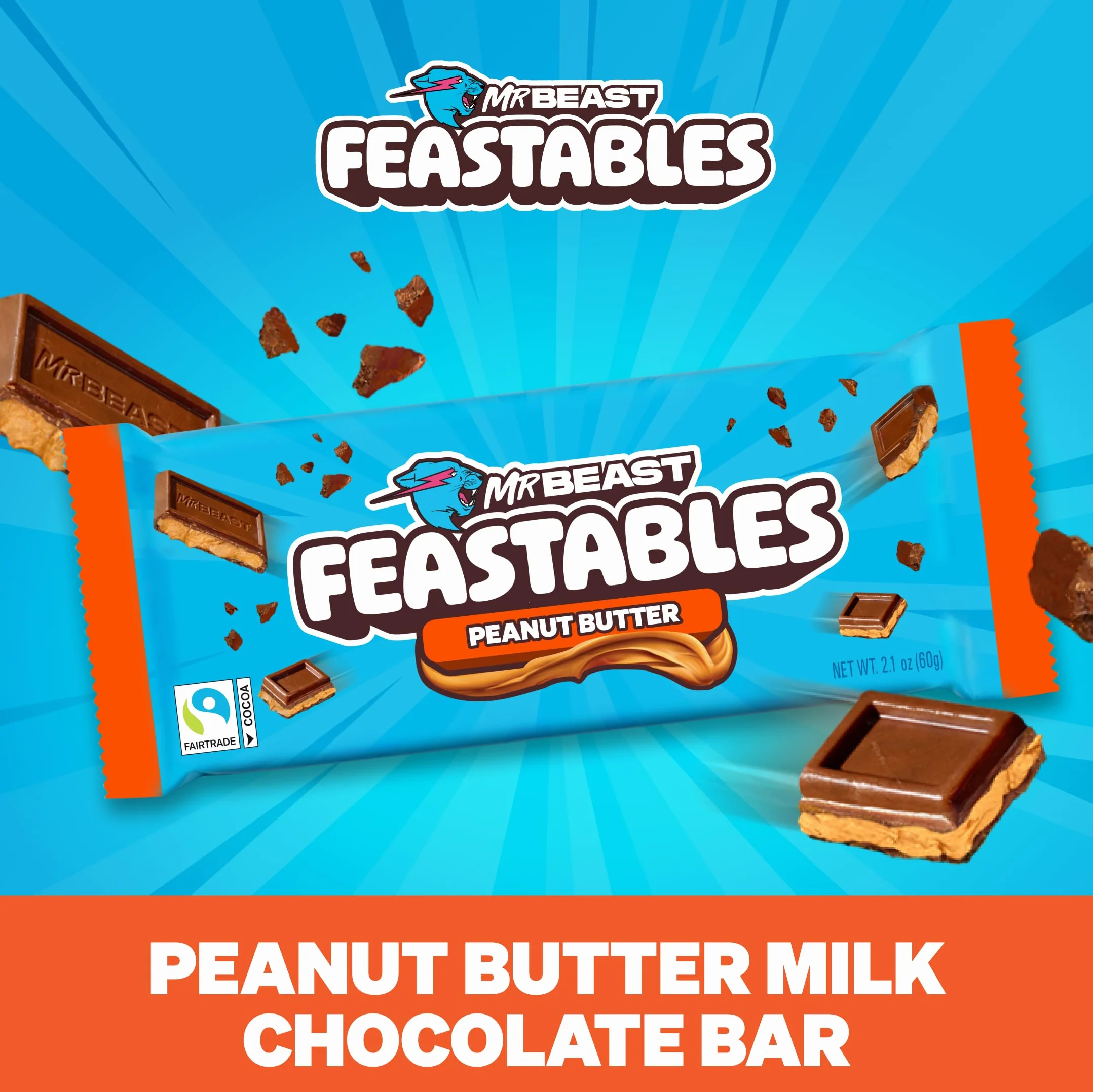 Feastables MrBeast tabliczka czekolady (Deez Nutz/ Peanut butter)