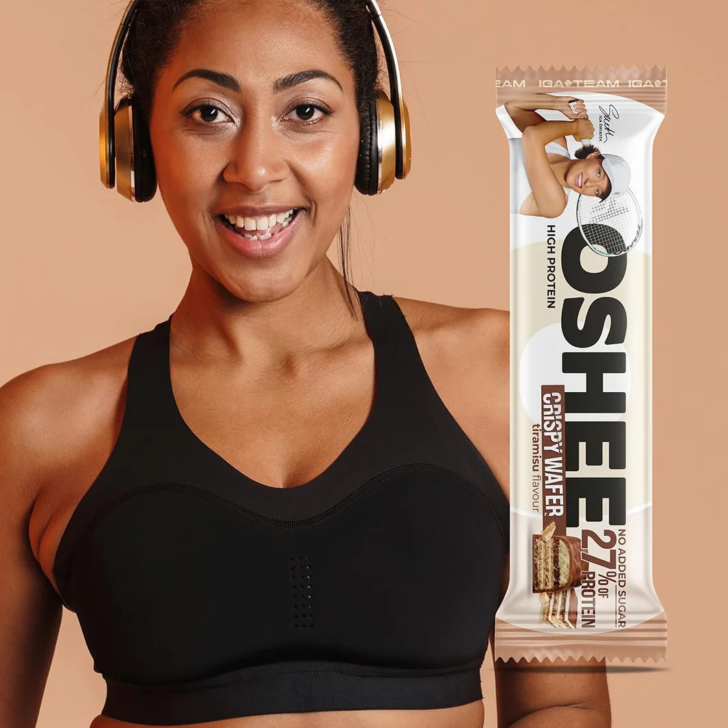 12x OSHEE & IGA Team Crispy bar chrupiący baton proteinowy tiramisu 37 g