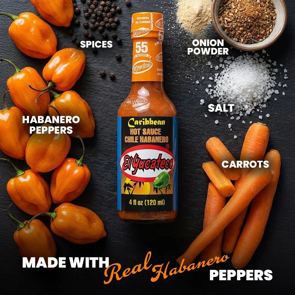 El Yucateco Caribbean Hot Sauce with Habanero Chilli 120 ml