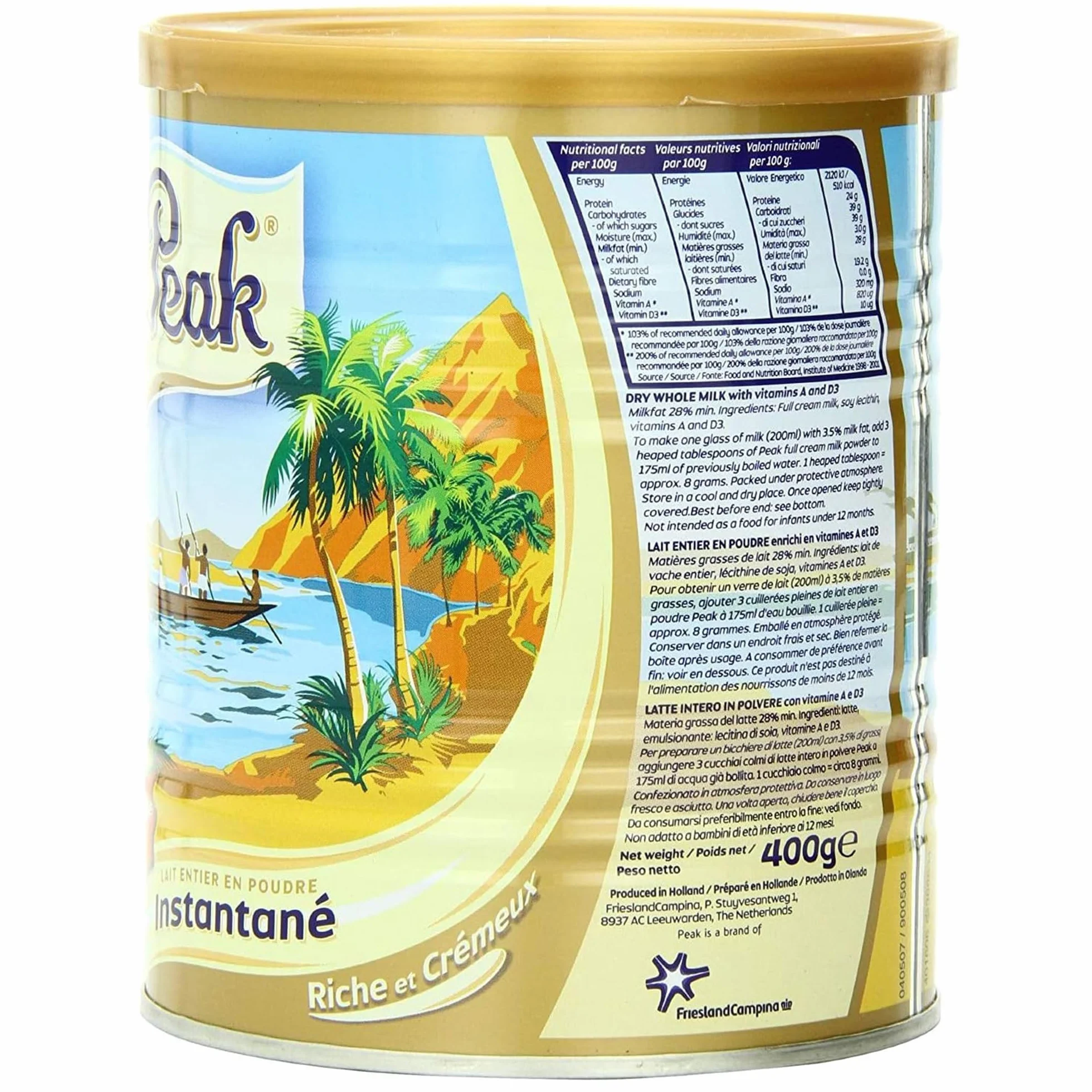 Peak Instant Full-Cream Dry Whole Milk Powder, 400 g Peak