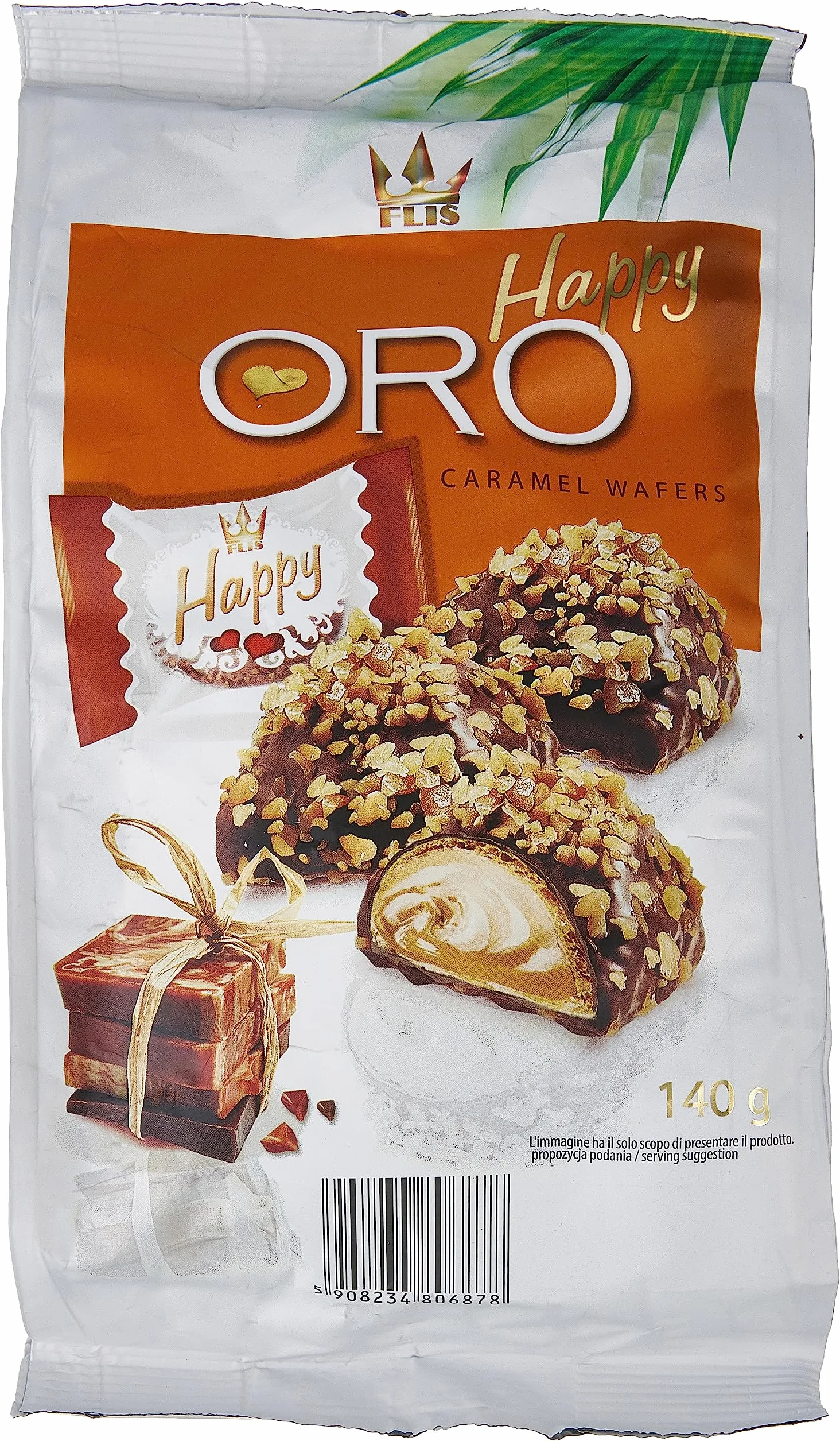 Flis Praliny waflowe Happy Oro smak karmelowy 140g