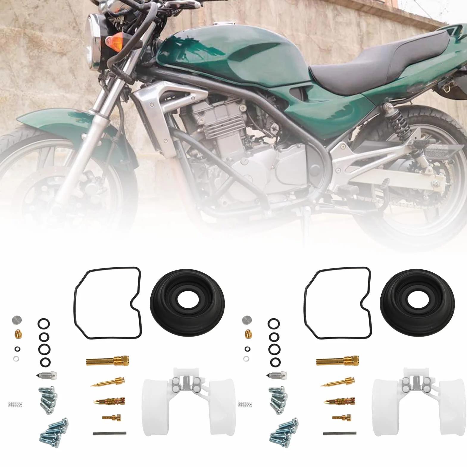 Zestaw Naprawczy Gaźnika Motocyklowego Aramox, 2 Zestawy Zestaw Naprawczy Gaźnika Części Gaźnika do Er500 Er-5 1998-2005 T49