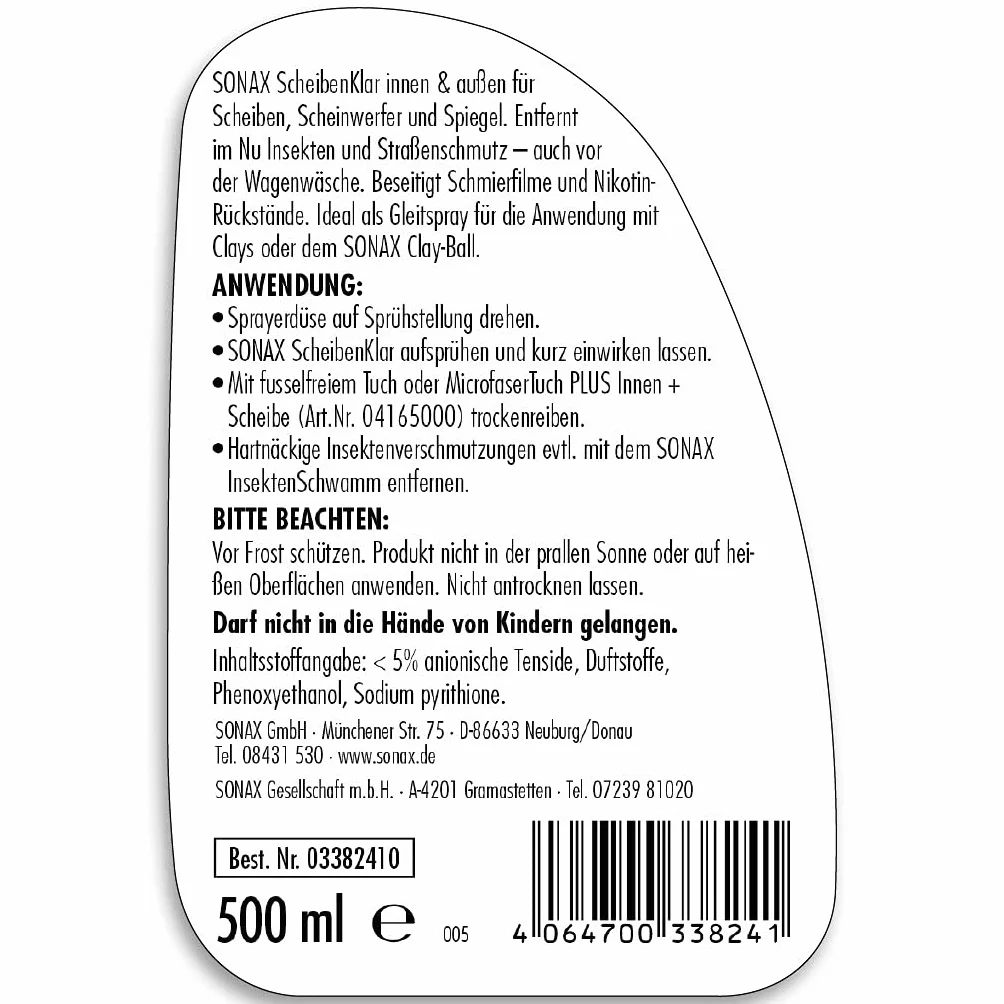 Carpoint Sonax 1837585 338.241 środek do czyszczenia szkła bezbarwnego 500 ml