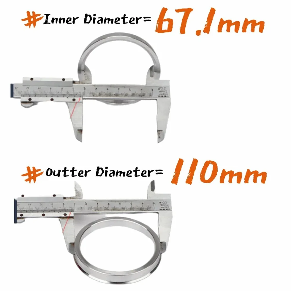 JINGLING Pierścienie centryczne piasty od 110 do 67,1 OD 110 mm ID 67,1 mm Pierścień centralny koła samochodowego ze stopu aluminium 4 szt. 1 rok gwarancji