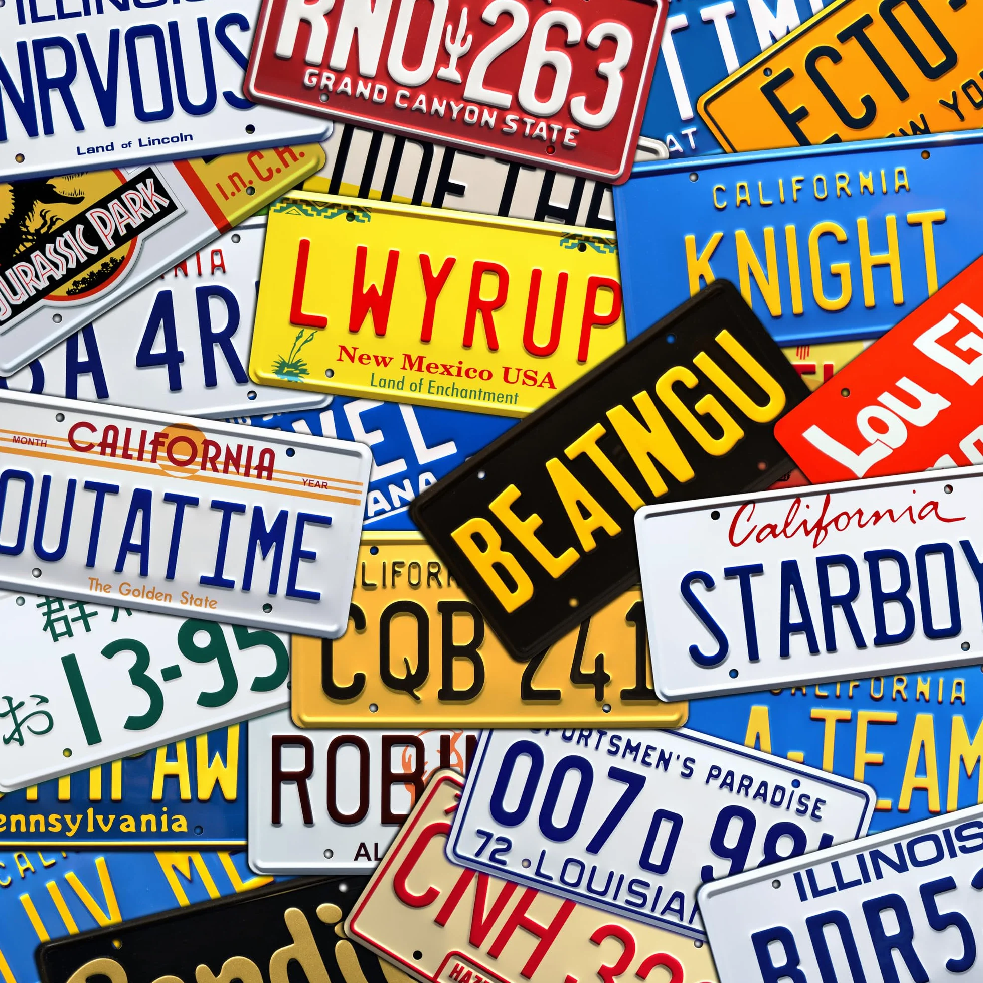 Celebrity Machines Back to The Future | Delorean | Outatime | Metal Stamped Vanity Prop License Plate