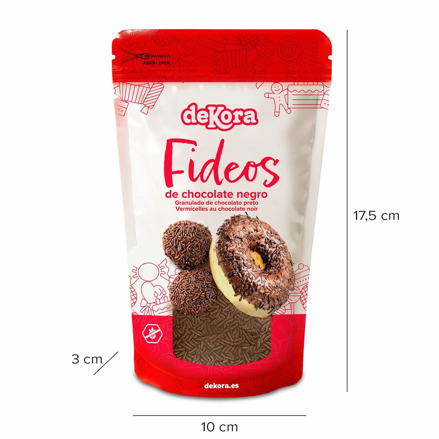 dekora Posypka Czekoladowa 100 g – Jadalna Dekoracja do Ciast, Muffinek, Deserów i Lodów – Czekoladowe Ozdoby Cukiernicze