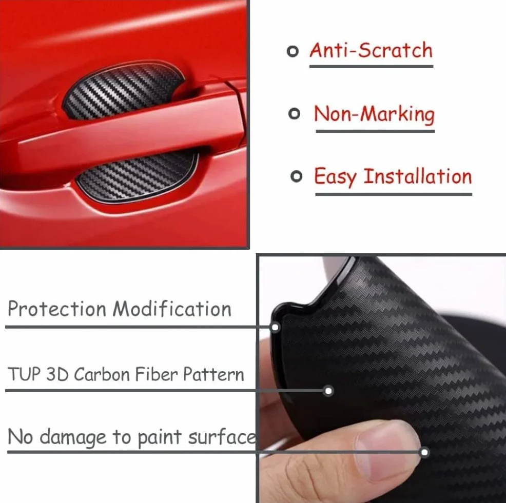 4 sztuki folii ochronnej na klamkę drzwi, kompatybilna z Renault Captur 2 2019-2025 2026, odporna na zarysowania folia ochronna do lakieru, naklejka chroniąca przed zarysowaniami do zagłębień