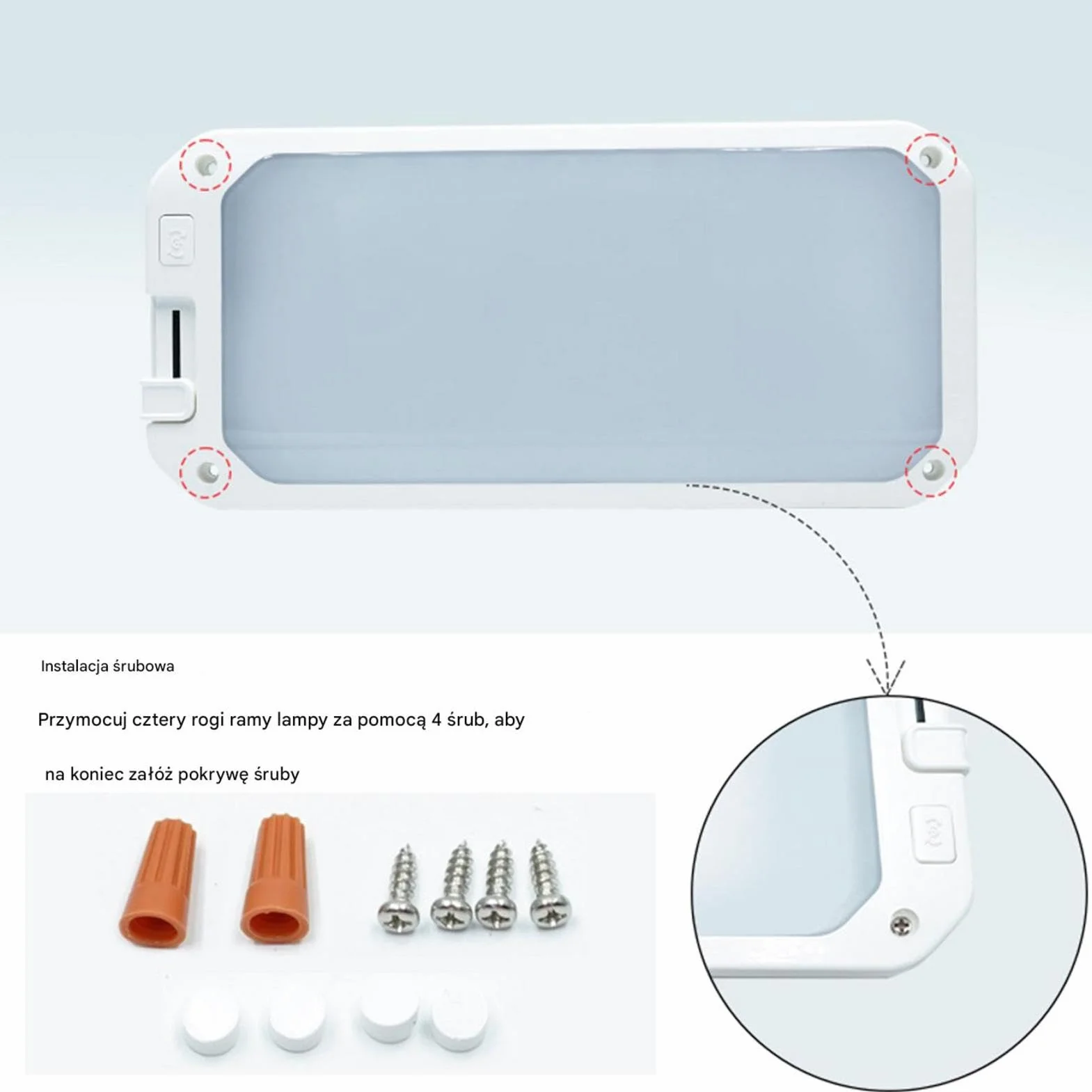Światło sufitowe LED RV, światło wewnętrzne RV,RV Wewnętrzny mocowanie sufitowe LED LED | Ochrona wzroku trójkolorowa miękka lampa oświetlenia do podróży, biwakowania
