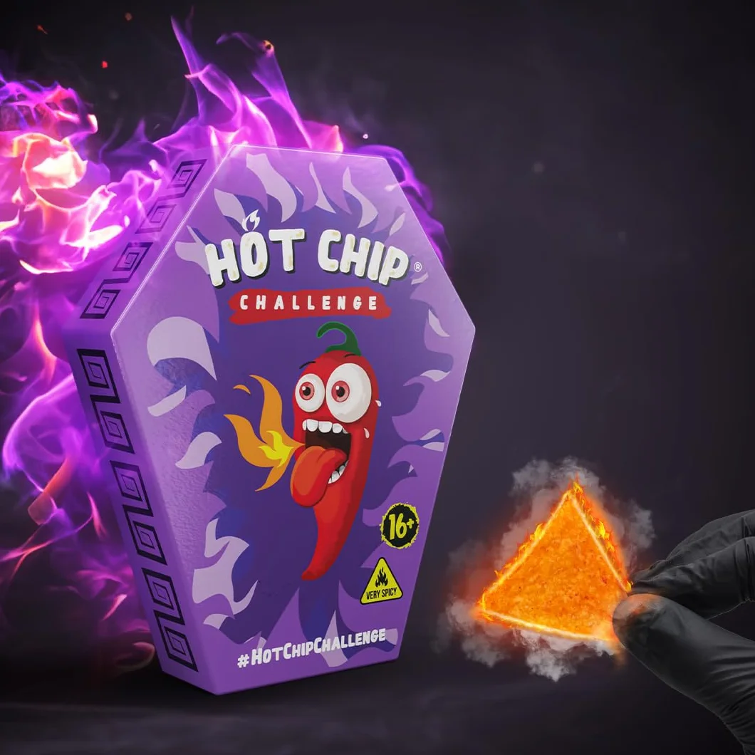 Pakiet ekonomiczny: Hot-Chip Challenge 2,5 g (2024 Purple Edition) & Mr. Twister Jelly Beans 120 g