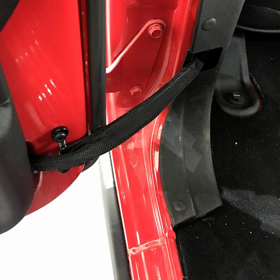 Wczesny autobus zaktualizowany wytrzymały mocny regulowany pasek ograniczający drzwi z zamkiem błyskawicznym idealny do Jeep Wrangler czarny opakowanie 2 szt. (2 szt., czarny)