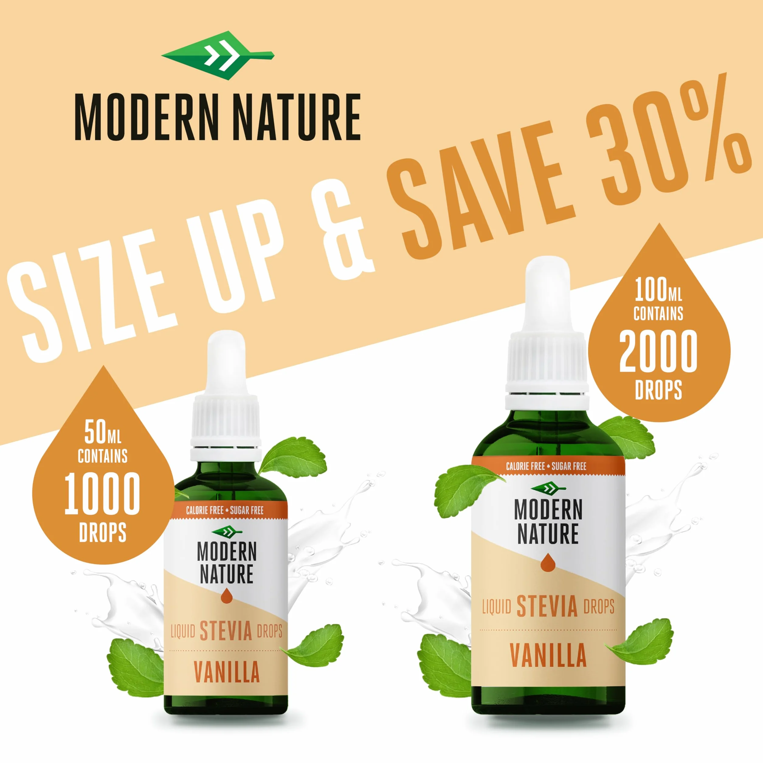 Czysta stewia w płynie słodzik Modern Nature (Smak waniliowy, 100ml)