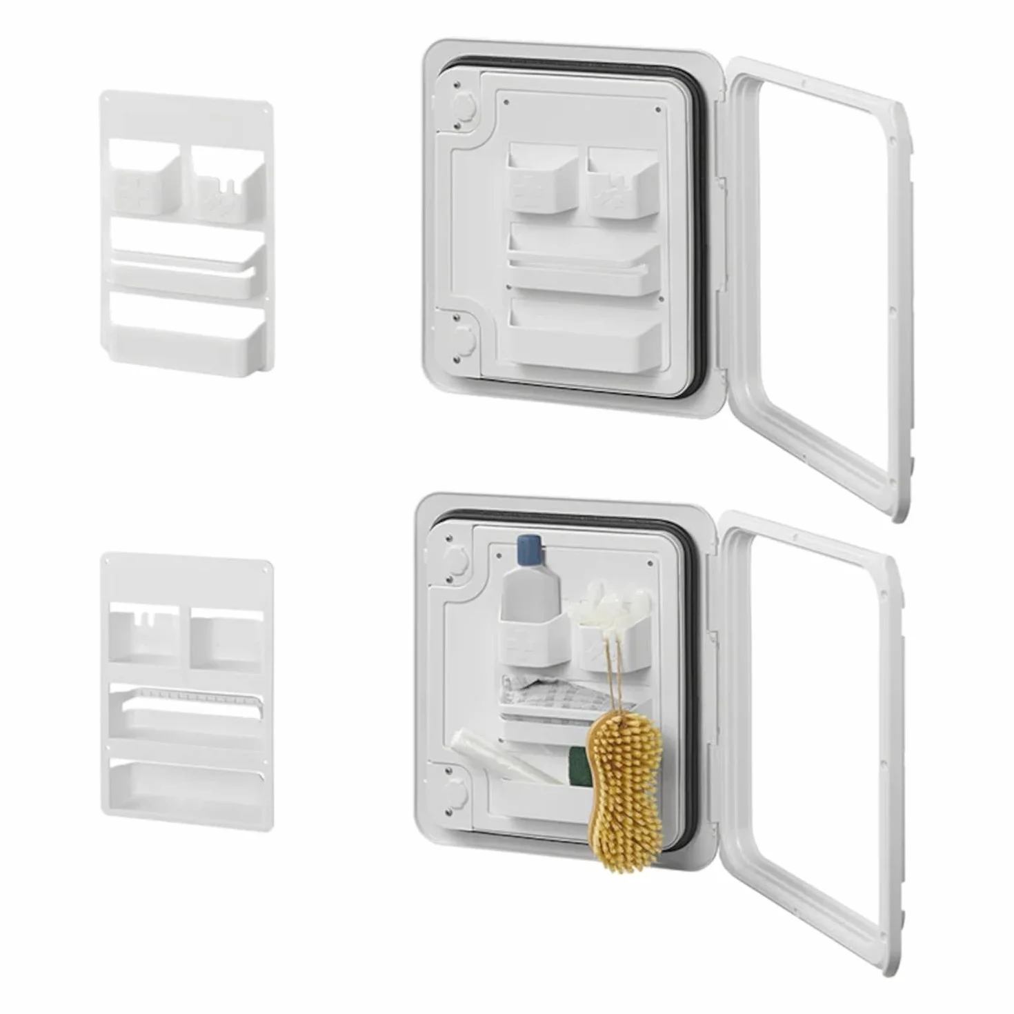ProPlus 230094 organizer do klapy serwisowej, przyczepy kempingowej, kampera, kampera, wymiary: 28 x 18 x 4,8 cm, z taśmą klejącą M3