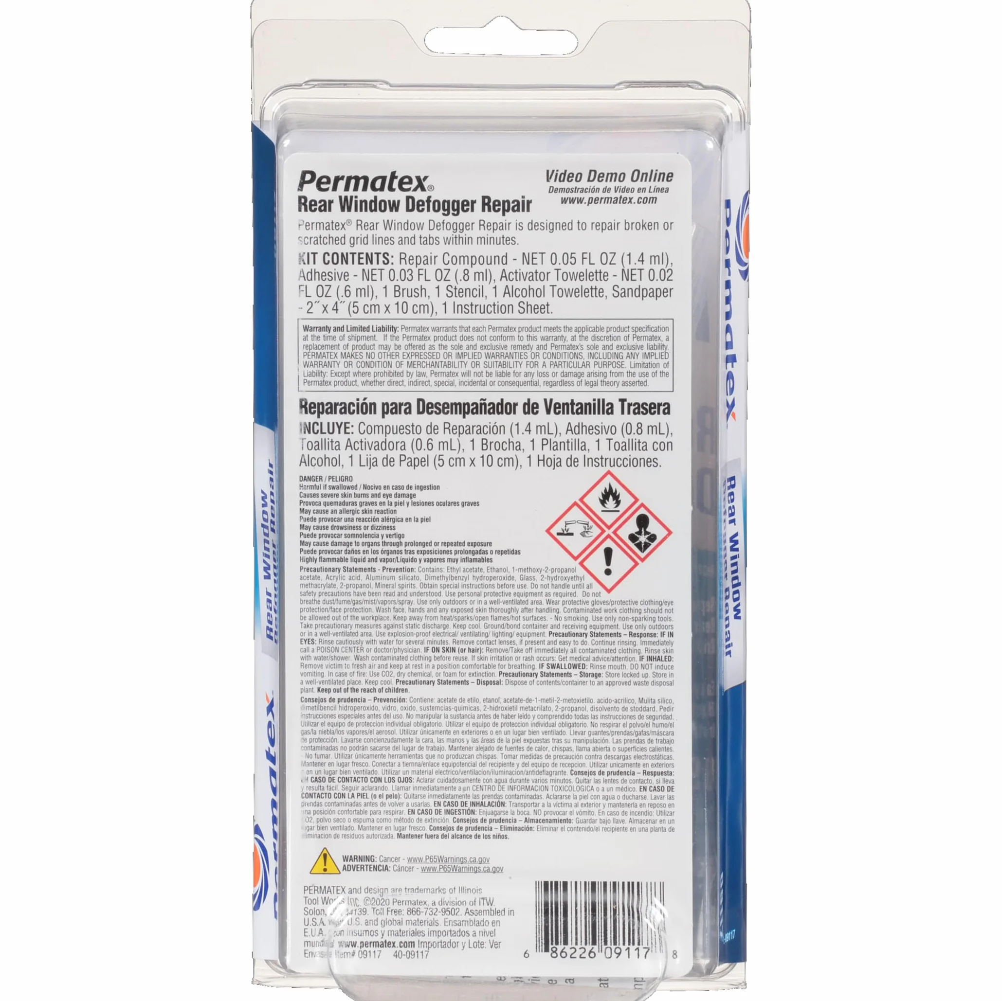 Permatex 09117 zestaw naprawczy odmgławiacza tylnej szyby