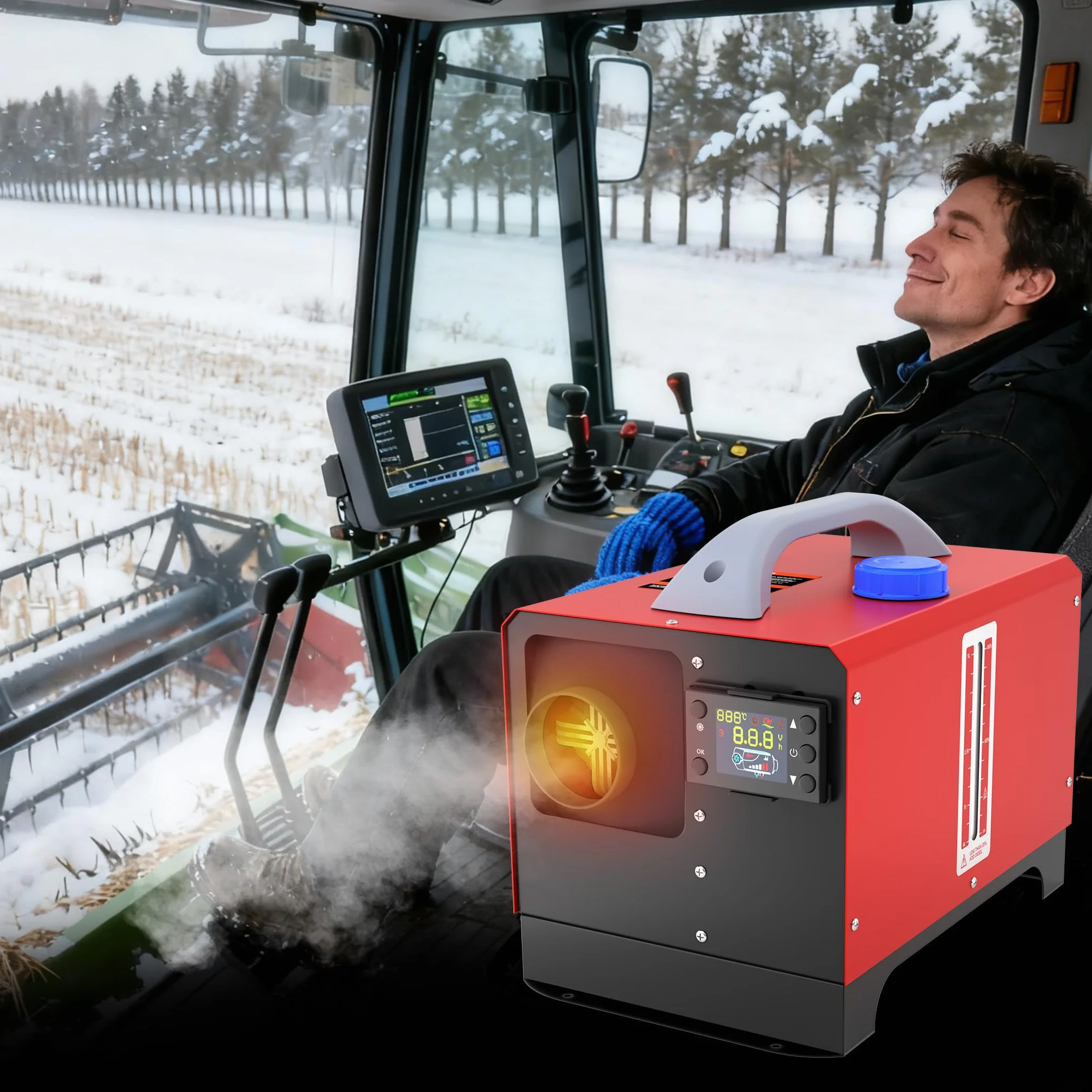 UISEBRT Ogrzewanie postojowe na olej napędowy 8 kW, 12 V, ogrzewanie parkingowe z pilotem zdalnego sterowania, monitor LCD, do samochodów osobowych, kamperów, łodzi, ciężarówek