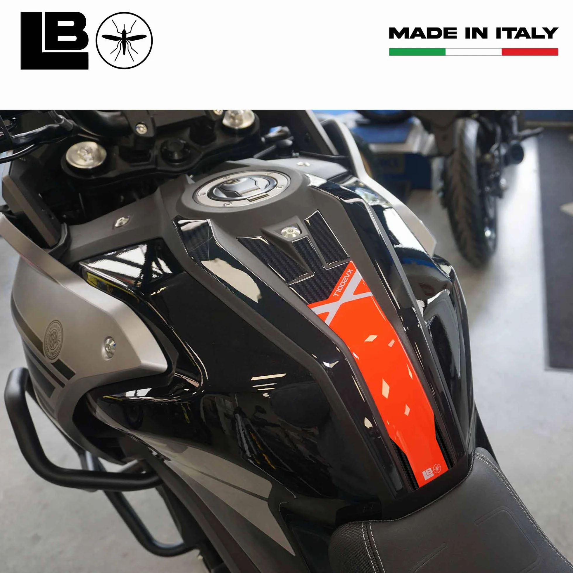 labelbike - Naklejki 3D Tank Pad Dekoracje Motocyklowe i Ochrona żywiczna kompatybilne z Morbidelli T1002VX 2025 - Kolor Czerwony Szary Czarny Węgiel