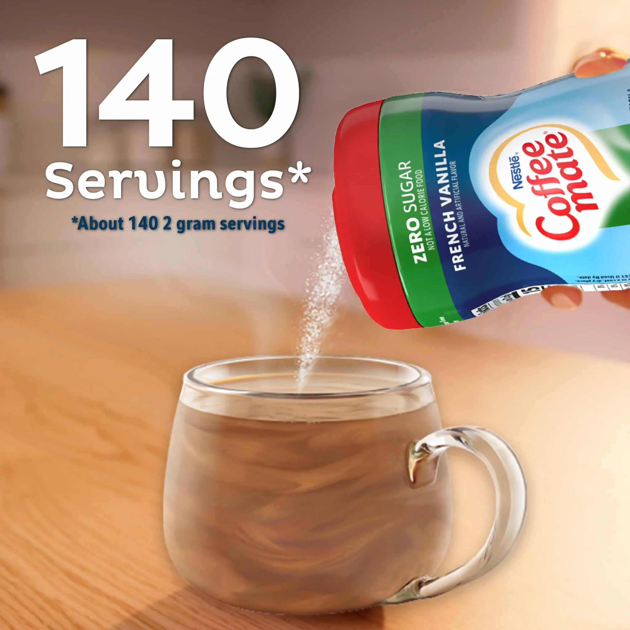 Nestle Coffee-Mate z francuską wanilią, bez cukru, opakowanie 6 szt. (6 x 289 g)