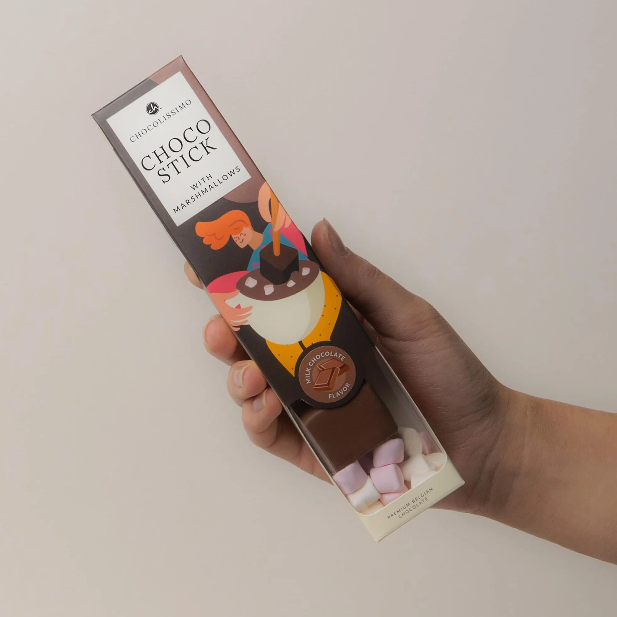 Świąteczny ChocoStick z mlecznej czekolady | czekolada mleczna do rozpuszczenia | prezent bożonarodzeniowy | Święta | Boże Narodzenie | upominek pod choinkę | gorący napój czekoladowy | kakao | kobieta | mężczyzna | słodycze