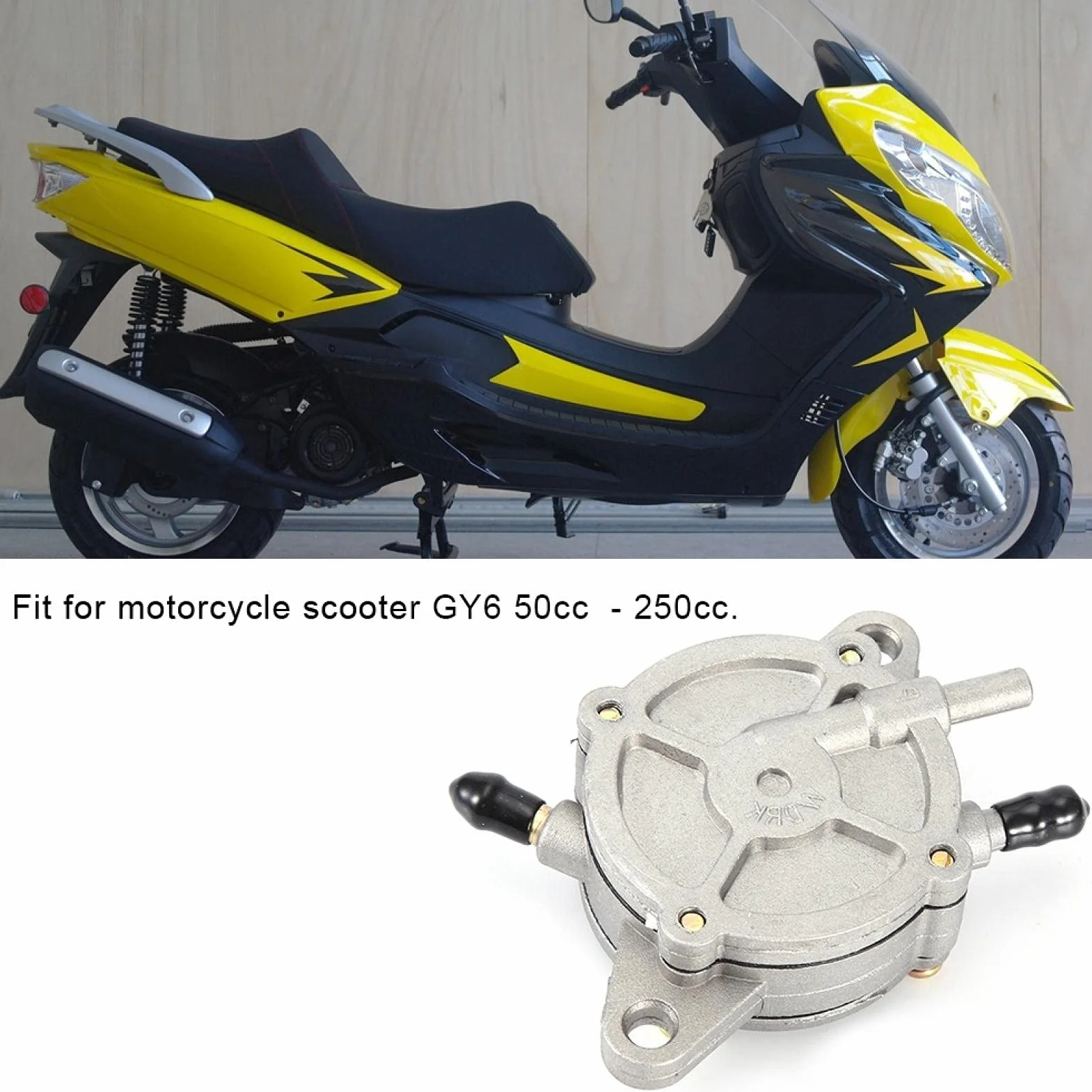 Pompa Paliwa Próżniowa Pompa Paliwowa Gazowa Próżniowa Pompa Paliwowa Próżniowa Pompa Paliwowa ze Stopu Aluminium do Motocykla Skuter Gy6 50 Cm3-250 Cm3