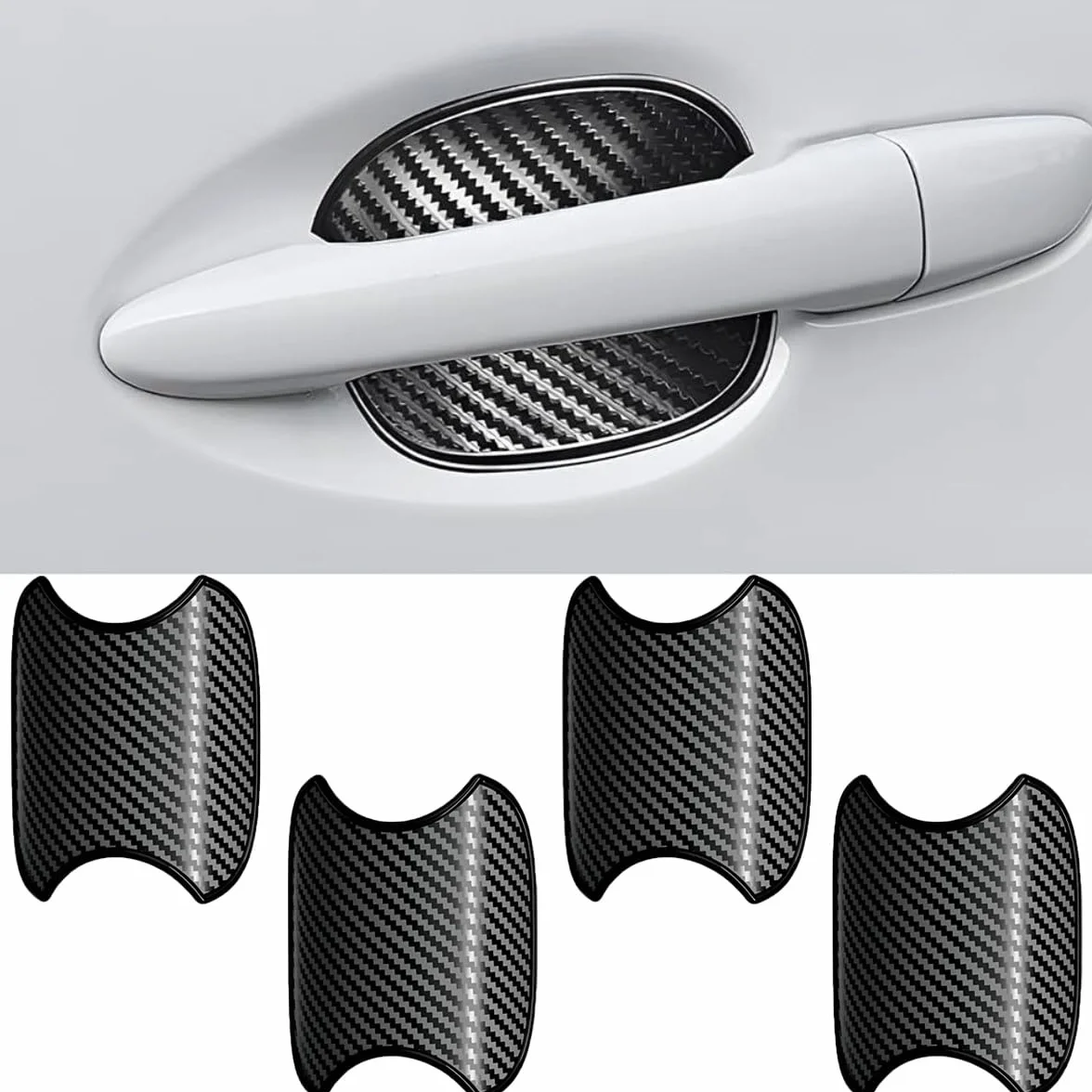 4 sztuki folii ochronnej na klamkę drzwi, kompatybilna z Renault Captur 2 2019-2025 2026, odporna na zarysowania folia ochronna do lakieru, naklejka chroniąca przed zarysowaniami do zagłębień