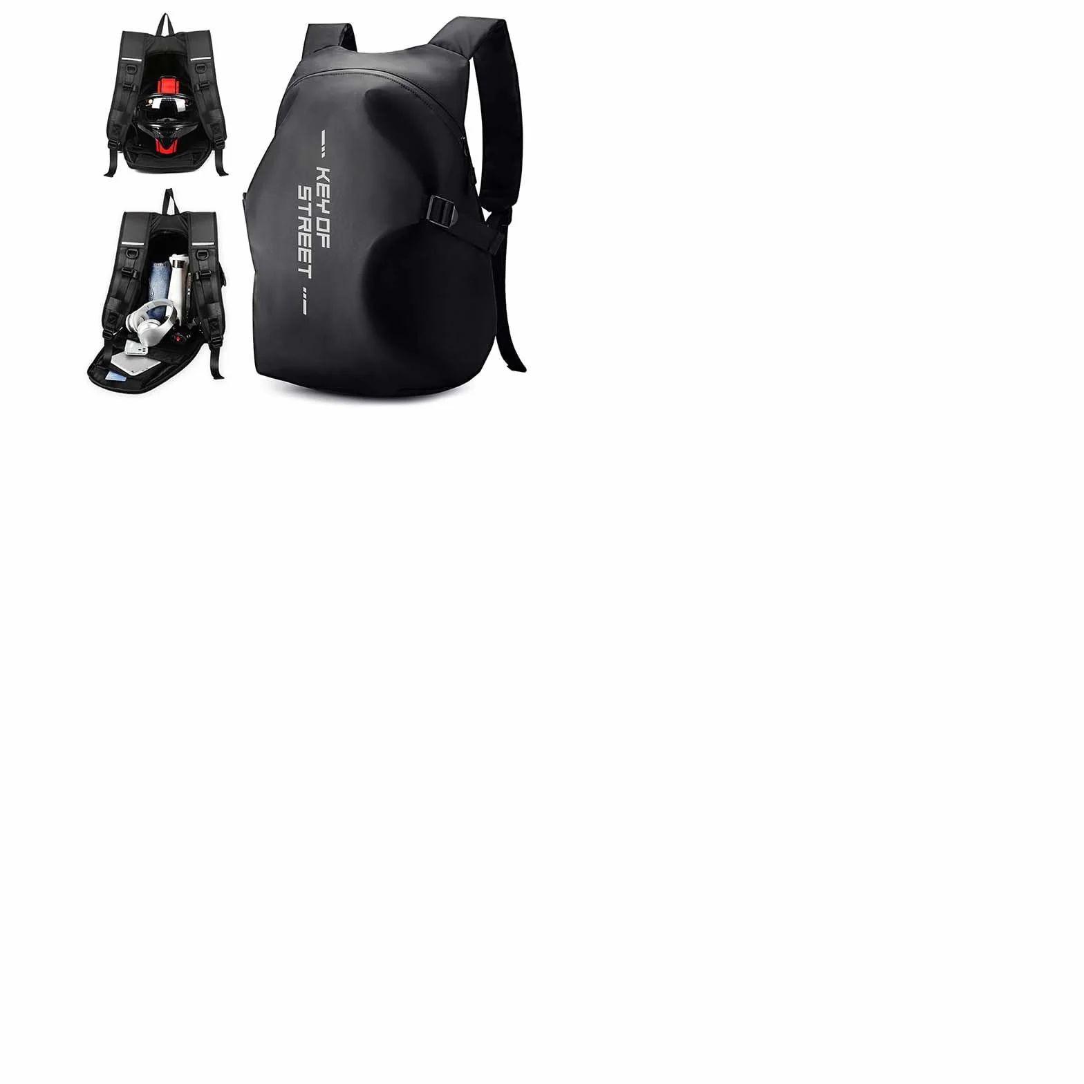 Plecak na Kask Motocyklowy dla Mężczyzn Kobiet Plecak Motocyklowy Torba na Kask Motocyklowy Wodoodporna Plecaki Motocyklowe Plecak na Kask Jeździecki Motorcycle Helmet Holder Case,Czarny L