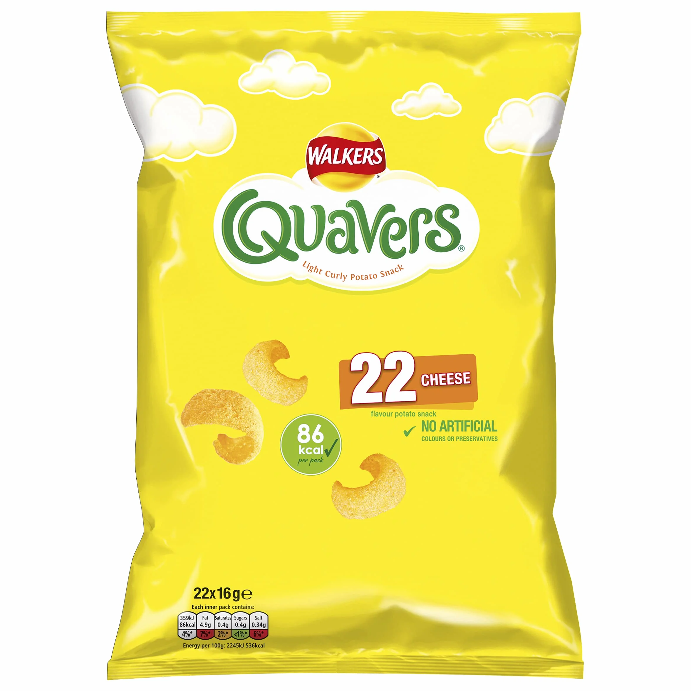 Walkers Quavers Cheese, 22 x 16 g