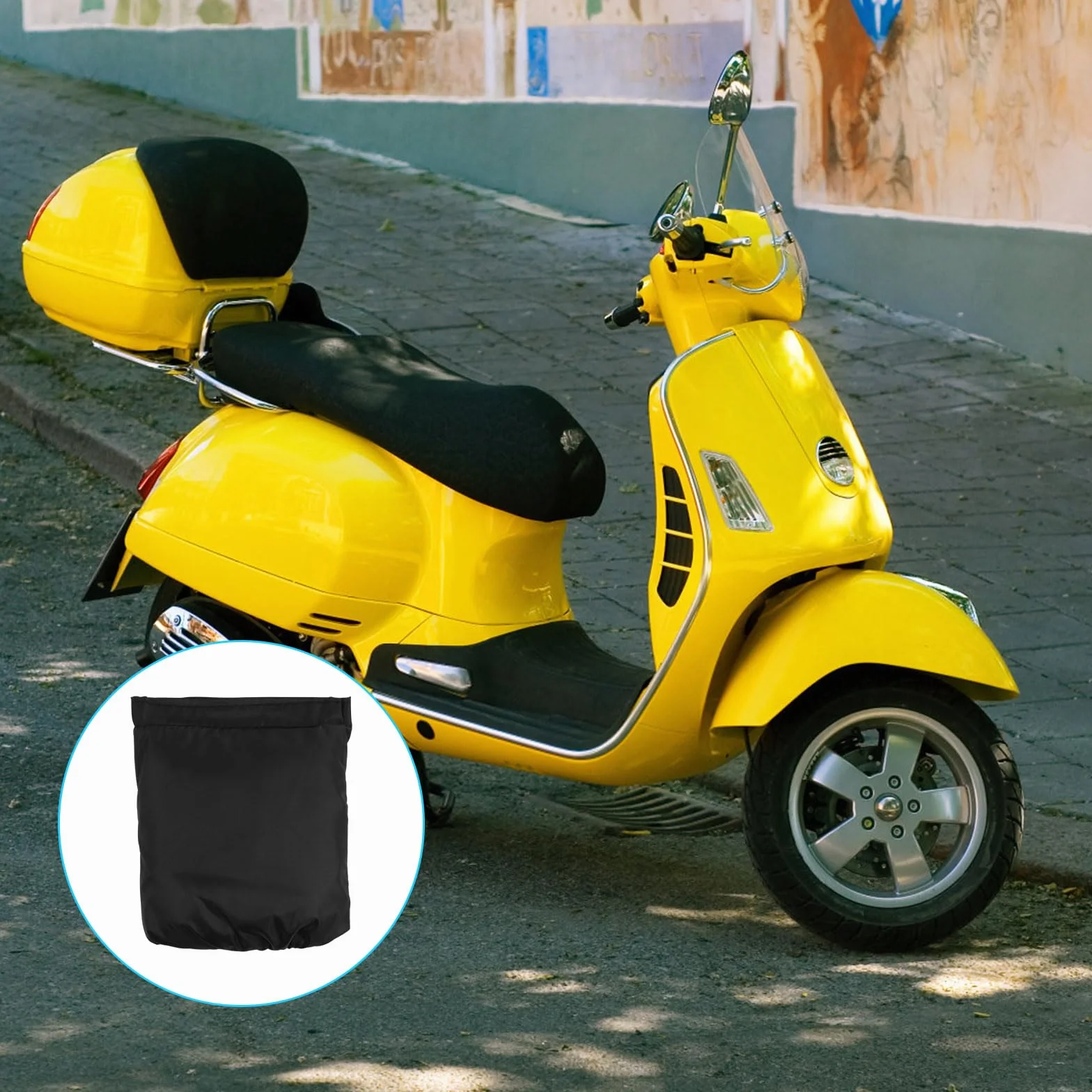 Pokrowce na siedzenia motocyklowe wodoodporne uniwersalne z gumową taśmą Moto Scooter czarne XL