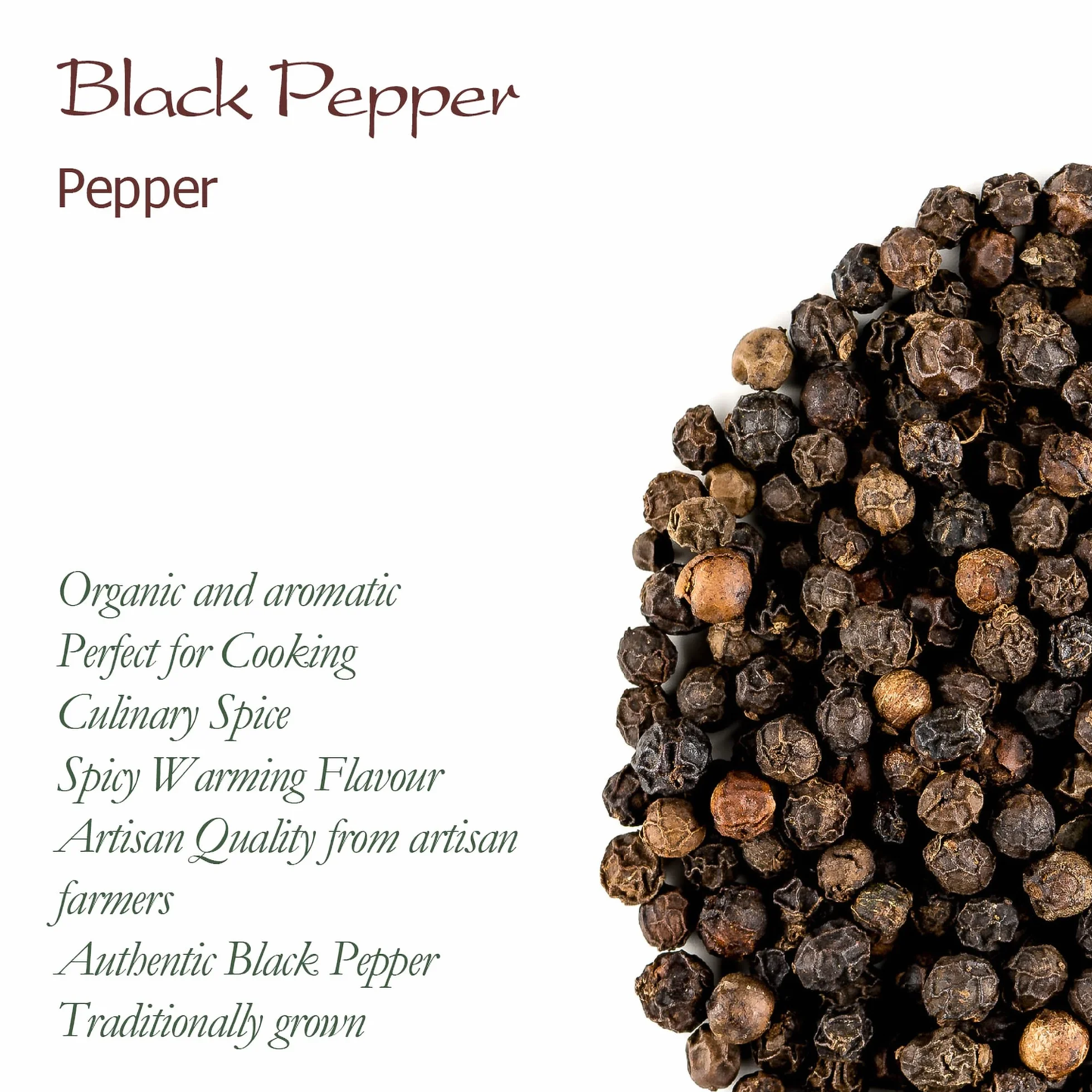 Organic Black Pepper Whole Corns Gourmet Black Peppercorn For Grinders