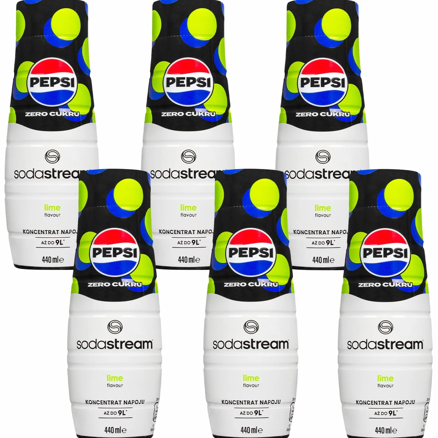 Sodastream 6x SYROP PEPSI MAX LIMONKA BEZ CUKRU KONCENTRAT DO SATURATORA