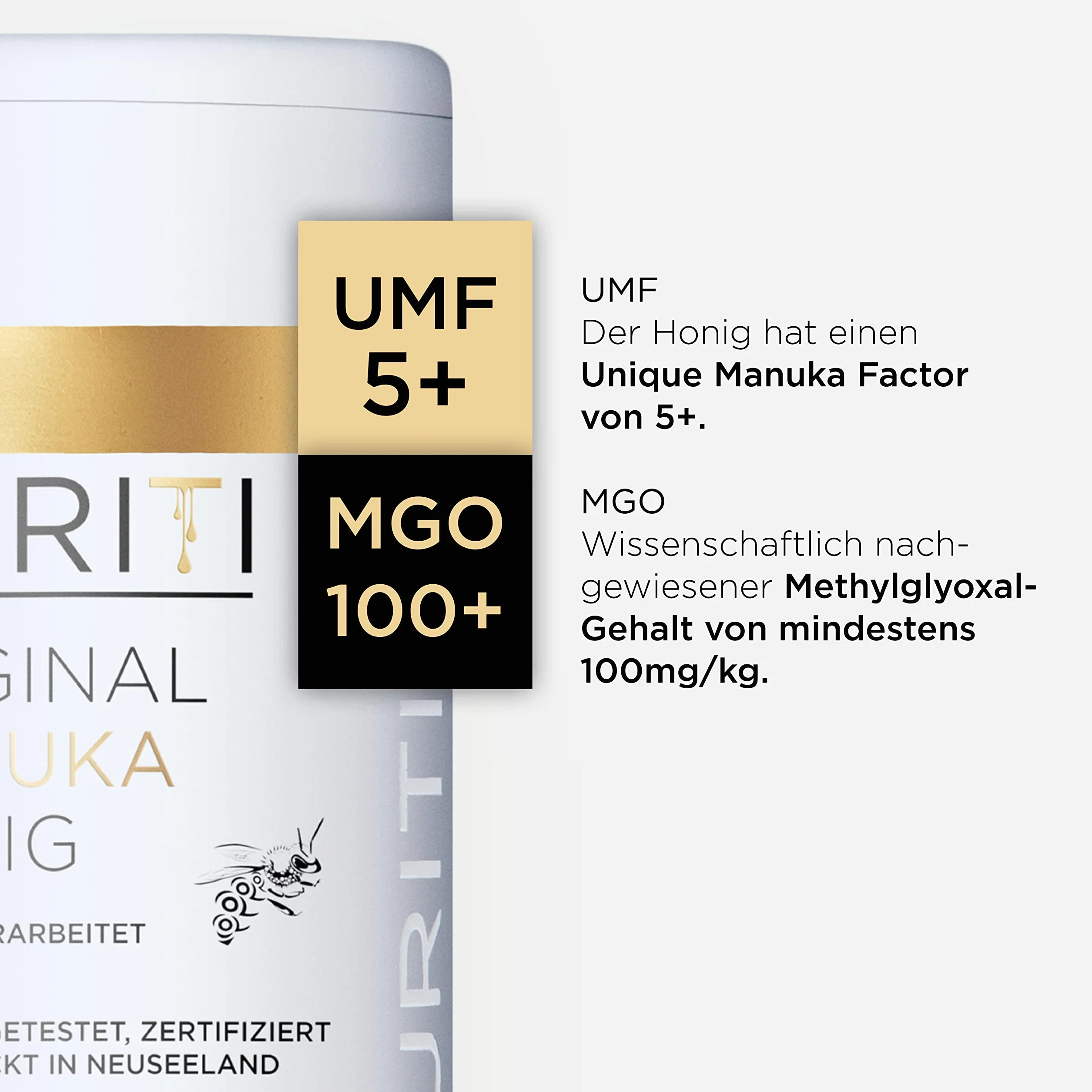 PURITI Miód Manuka MGO 100+ 250 g z Nowej Zelandii certyfikowany metyloglioksal