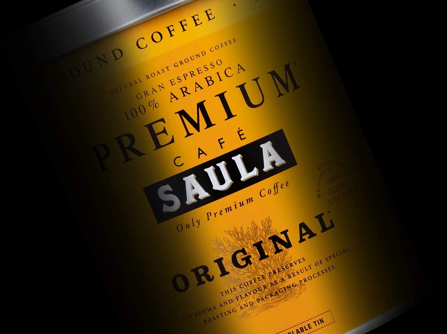 Premium Original Coffee Beans – nagradzana nagroda Café Saula, 100% hiszpańska mieszanka espresso Arabica (2 x 500 g.)