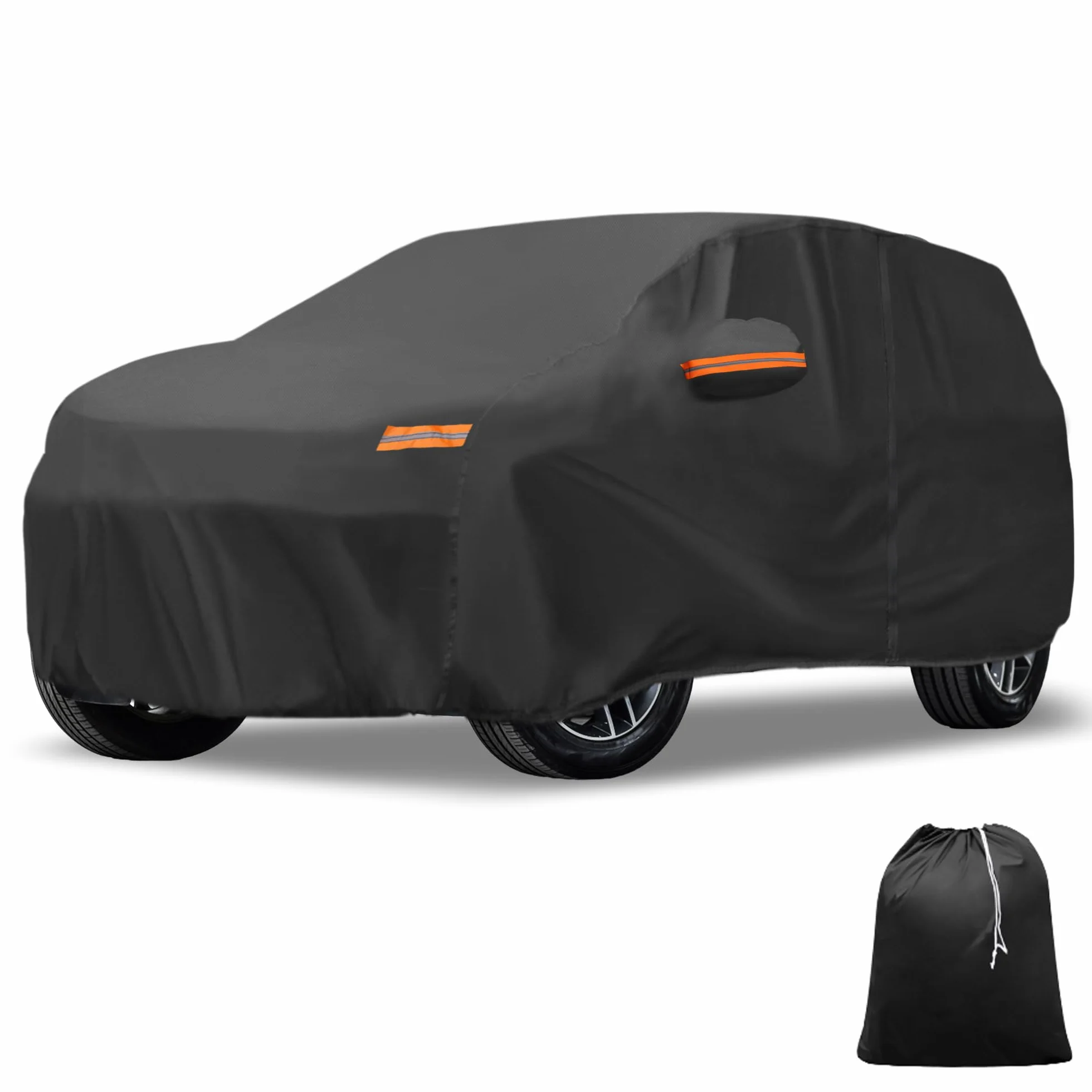 X AUTOHAUX Pokrowiec samochodowy na każdą pogodę do Kia Seltos - wodoodporny, wiatroszczelny i odporny na promieniowanie UV, z zamkiem błyskawicznym po lewej stronie, materiał 210D-PU