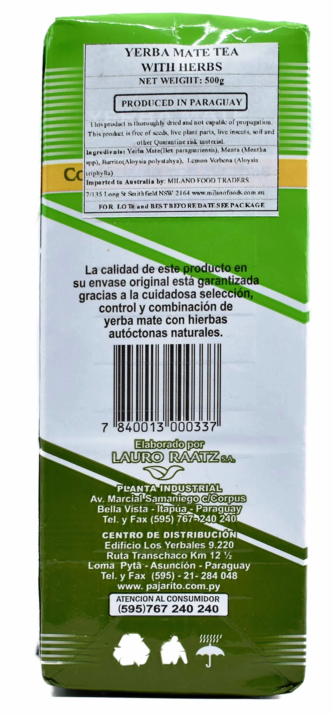 Yerba Mate Composite Pajarito Base 500gr