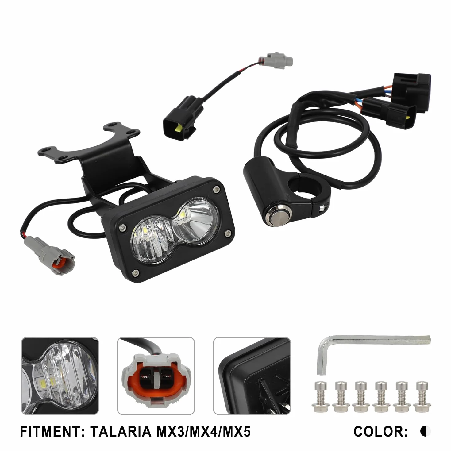 Feeli reflektor motocyklowy LED do motocykli LED z plug-and-play do Talarii MX3/Mx4/Mx5 Bright White
