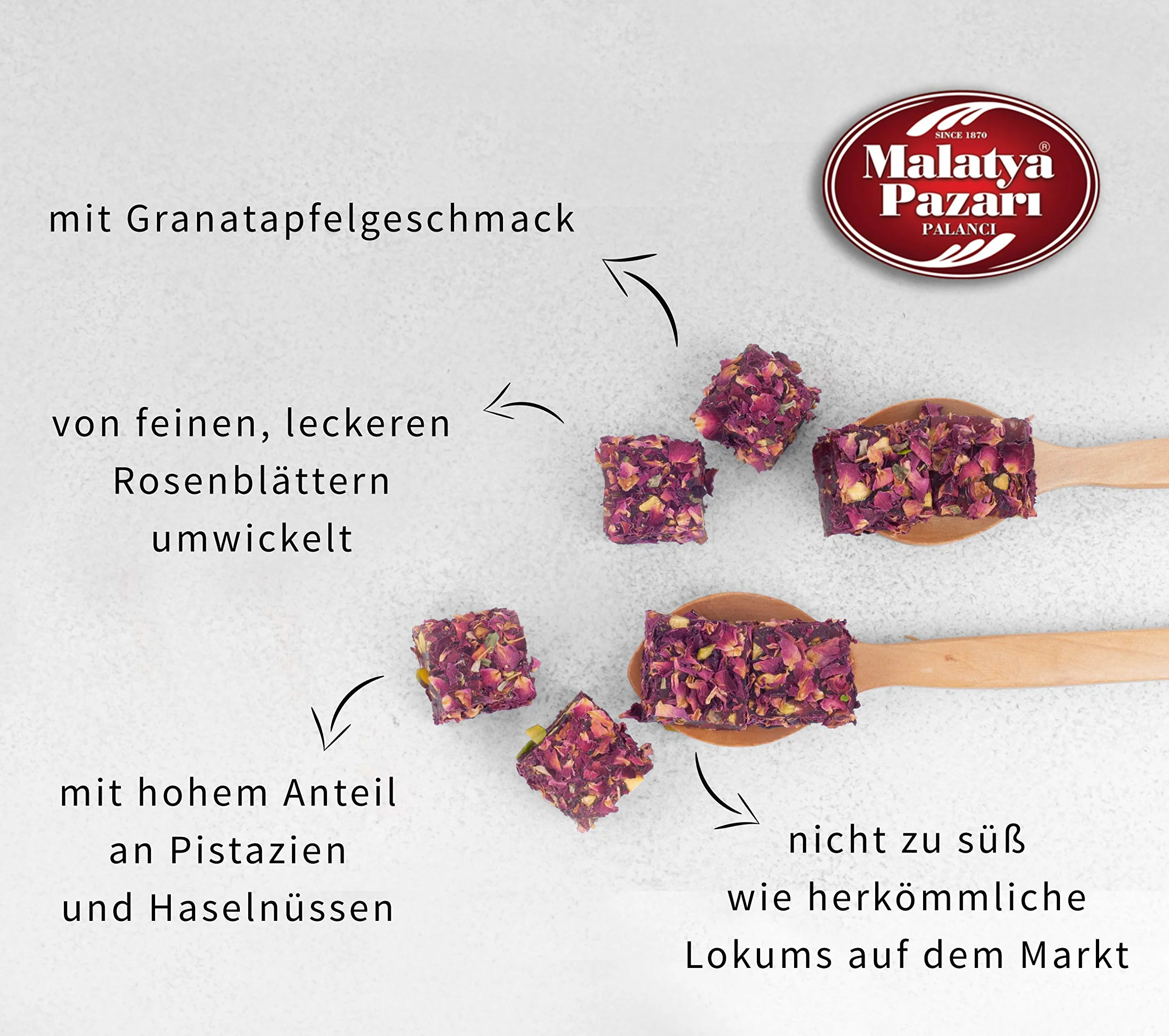Palanci | Vegan Sweets Turkish Delight Cube 490 gr. | Kosz na słodycze | Premium Lokum od 1870 roku | Pudełko prezentowe Turkish Delight | wegańskie | słodycze halal z pistacjami, granat Kadayif |
