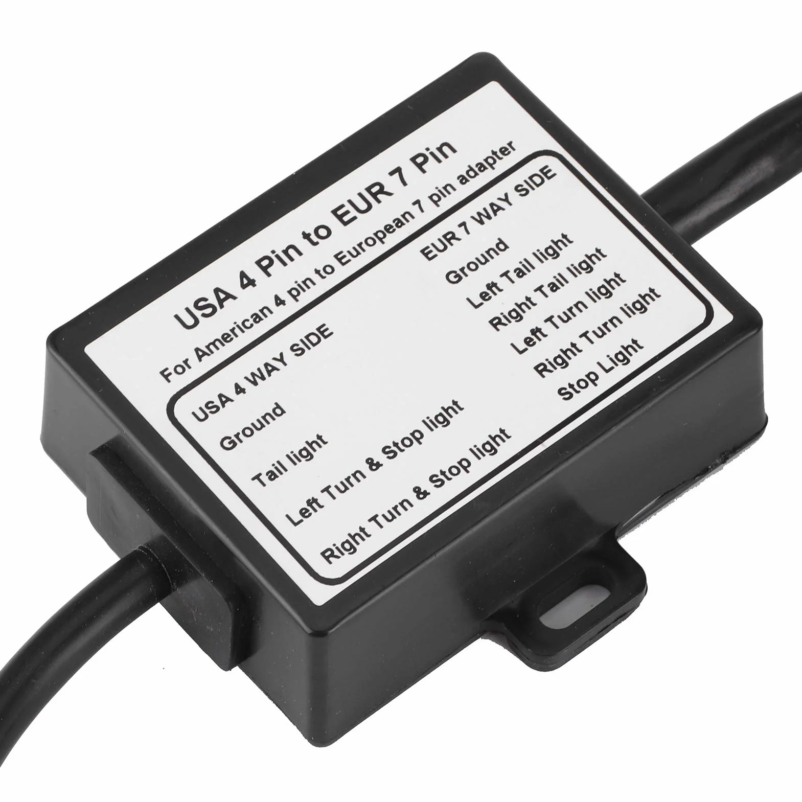 Adapter do przyczepy 7 13, konwerter światła USA 4-biegunowy na 7-biegunowy, separacja sygnału hamowania