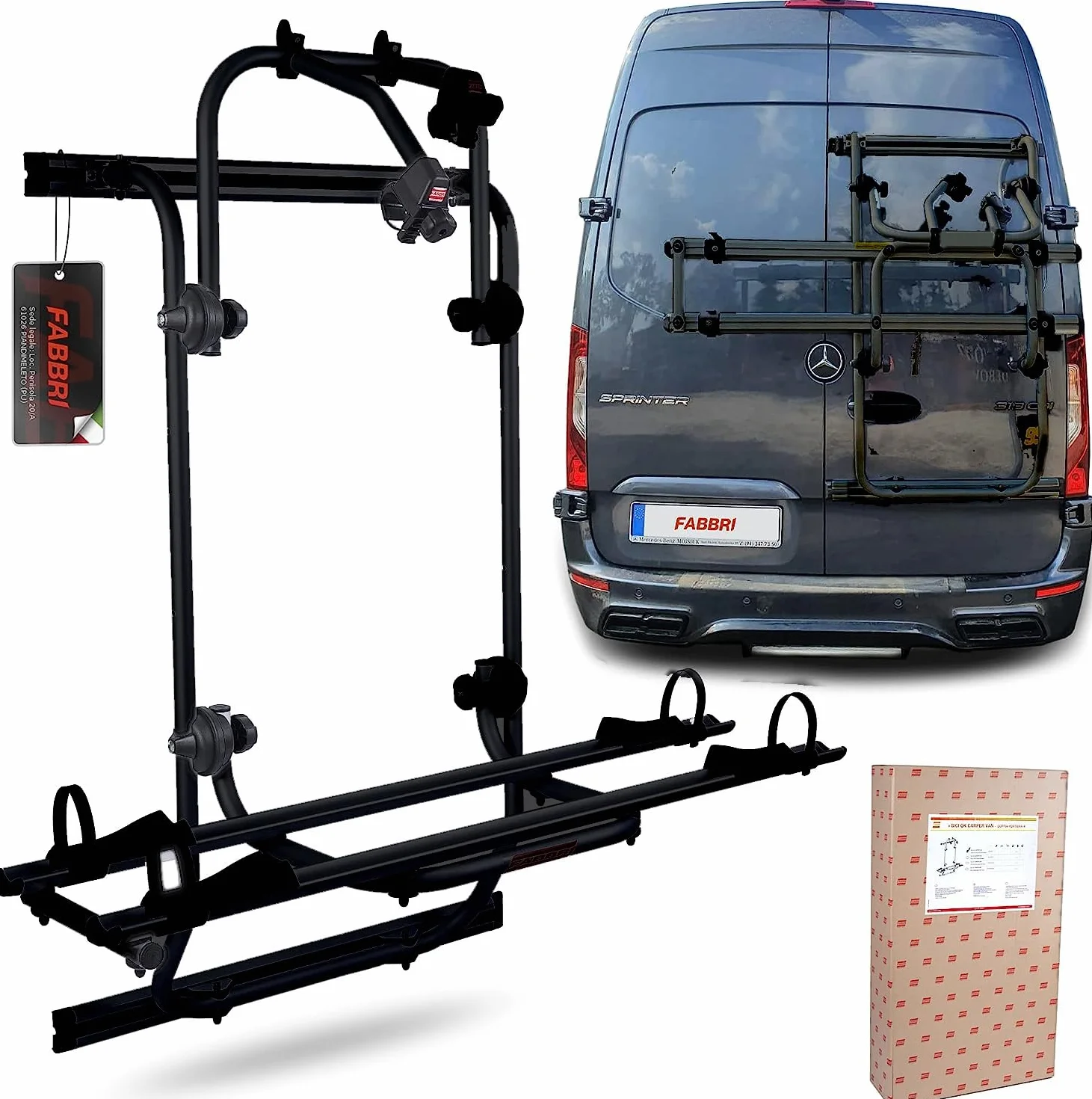 UCHWYT NA PRZEDNI ROWEK DLA Crafter Sprinter BICI OK MTB Van -2 ROWERY -CZARNY