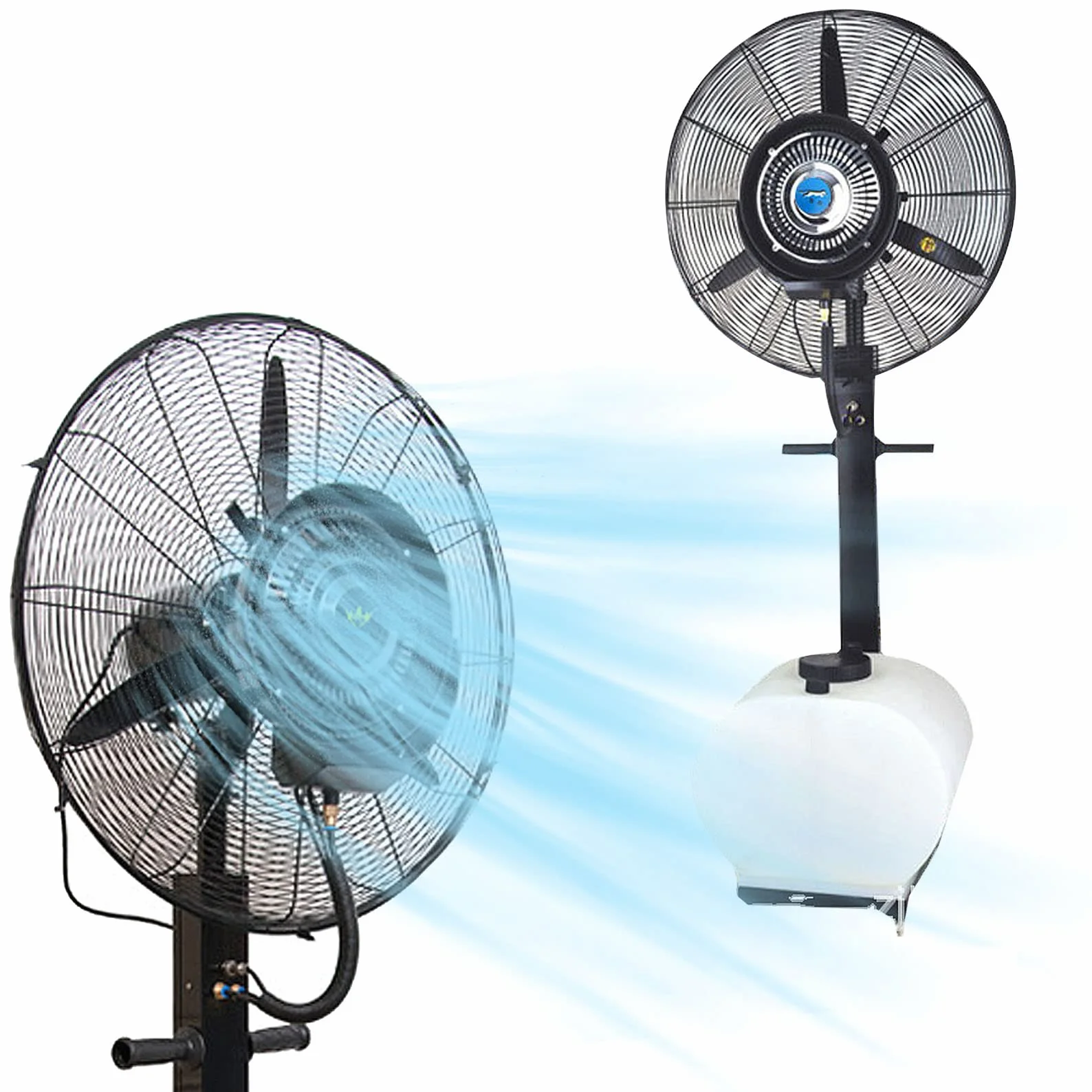 Czarne Wentylatory Mgiełkowe, Oscylacyjny Wentylator Kolumnowy 90° Z Funkcją Mgiełki, Wentylator Ogrodowy Na Taras I Do Chłodzenia, 3 Ustawienia Prędkości,81cm/31.9in