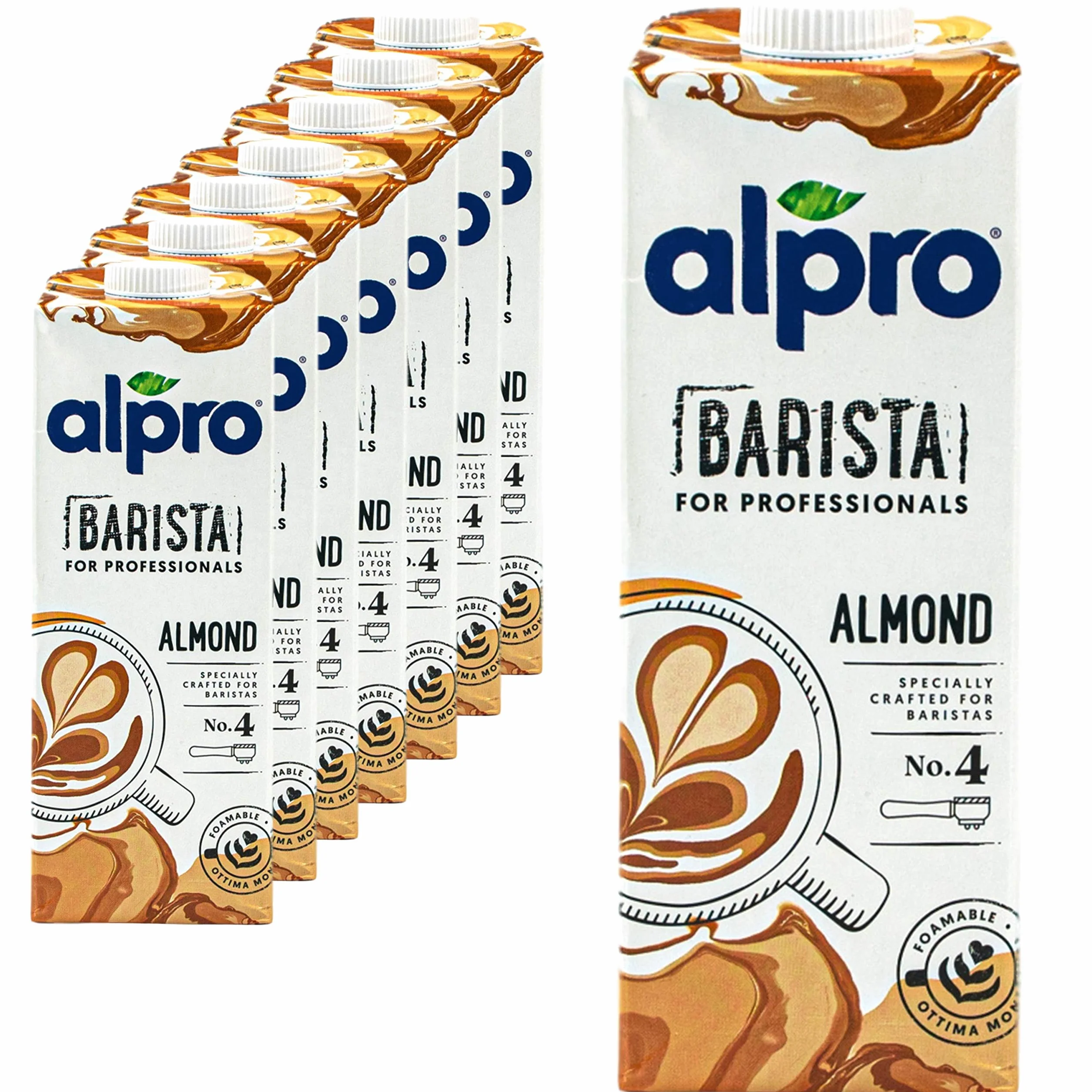 Alpro Barista 1L Napój Migdałowy do Kawy, Smoothie i Szejków - Opakowanie 8 szt.