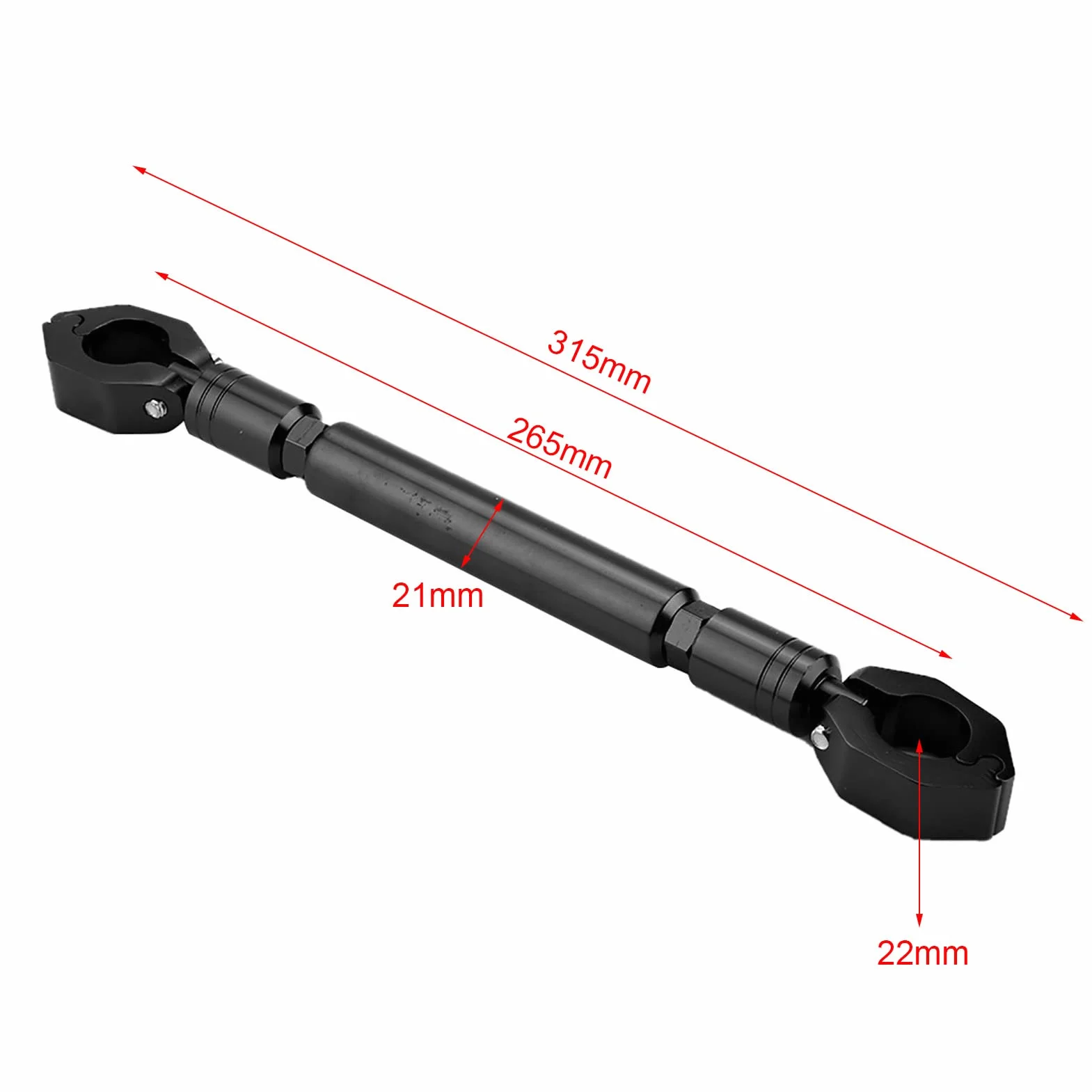 Ejoyous Motocyklowa Poprzeczka, Motocyklowa Bilans Bilansowy Wykonany z Stopu Aluminium Universal dla Kierownicy 22 Mm z Wspornikiem, dla Akcesoriów, Takich Jak Lampa LED Uchwytu (BLACK)
