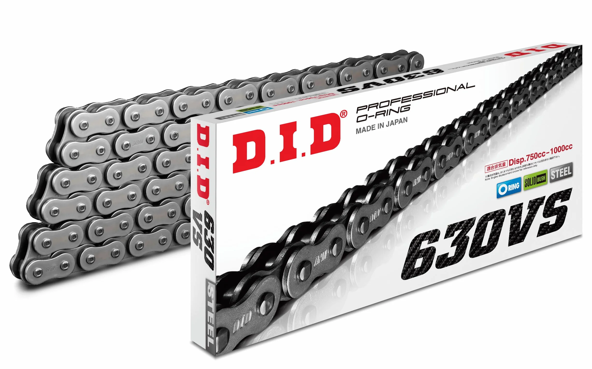 Łańcuch DID O-ring 630VS / 100 nitowy zamek ZJ (3/4 x 3/8 x 11,96)