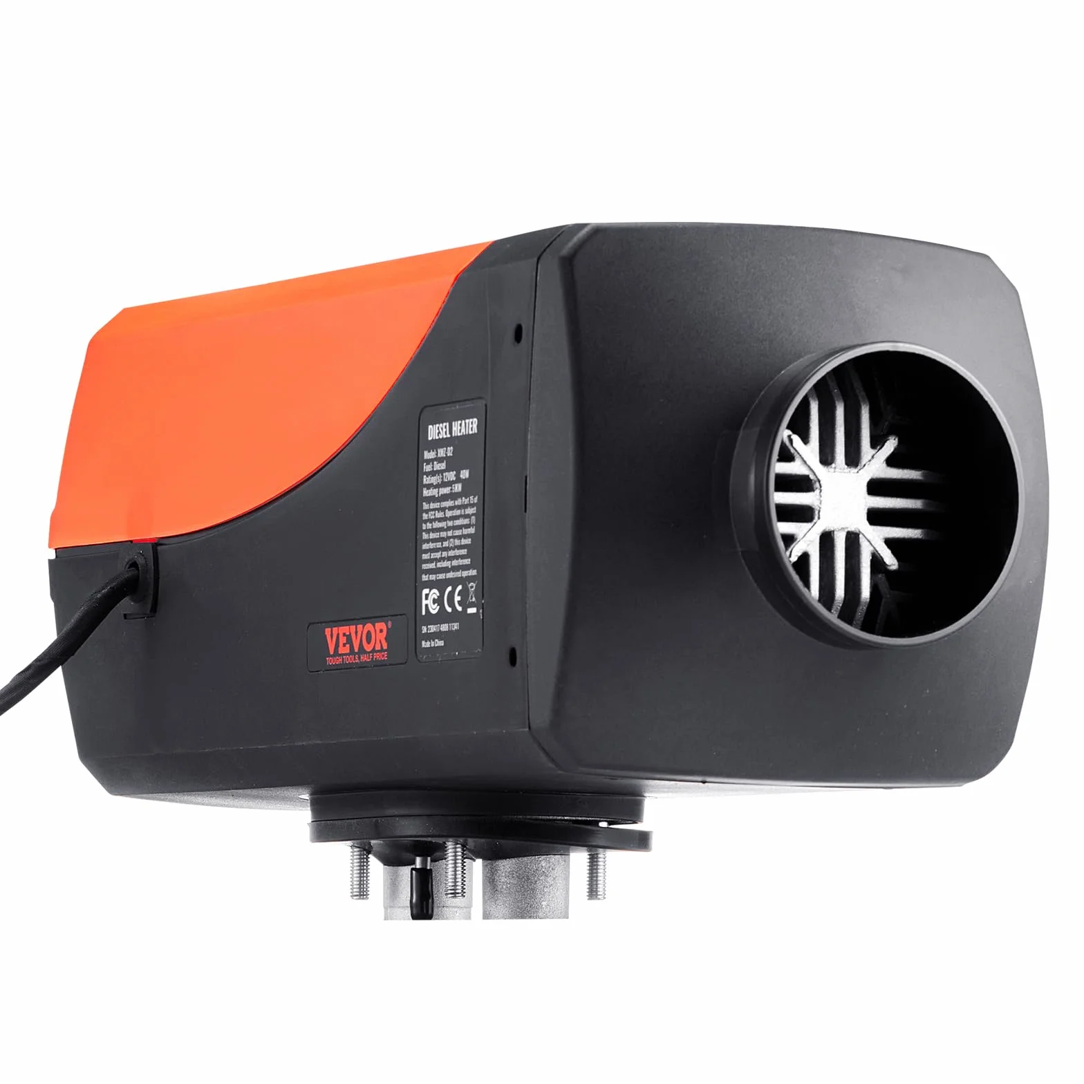VEVOR Podgrzewacz powietrza Diesel do samochodów kempingowych Ciężarówka RV 12V 5KW Regulowana temperatura 8℃-36℃ Sterowanie Bluetooth, podgrzewacz parkowania samochodu Zużycie paliwa 0,16-0,52 l/h