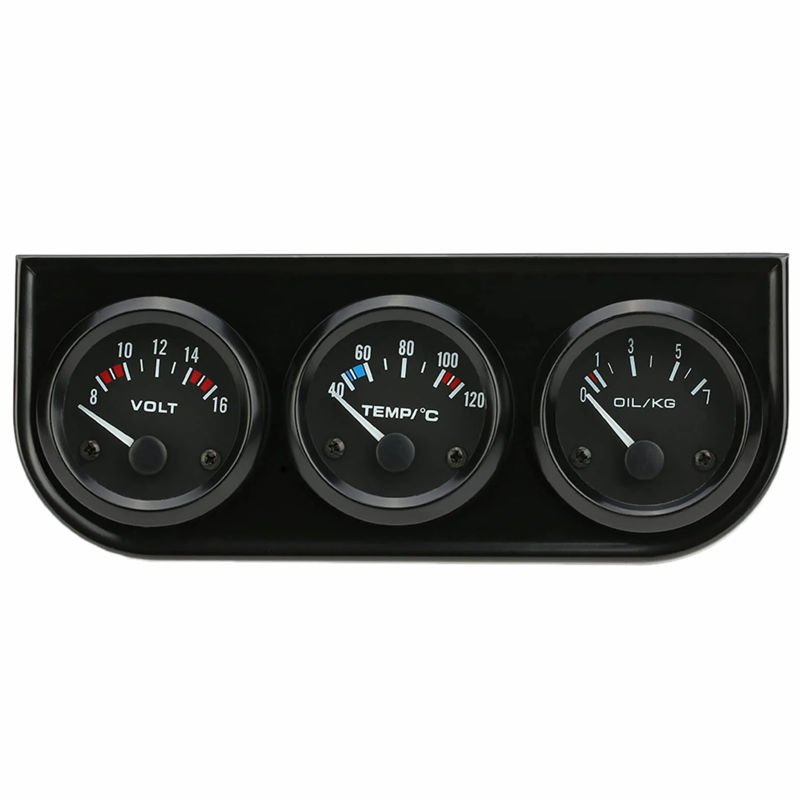 Shkalacar 52 mm elektroniczny potrójny miernik ciśnienia oleju, wskaźnik temperatury wody, woltomierz 3 w 1, do samochodu, motocykla