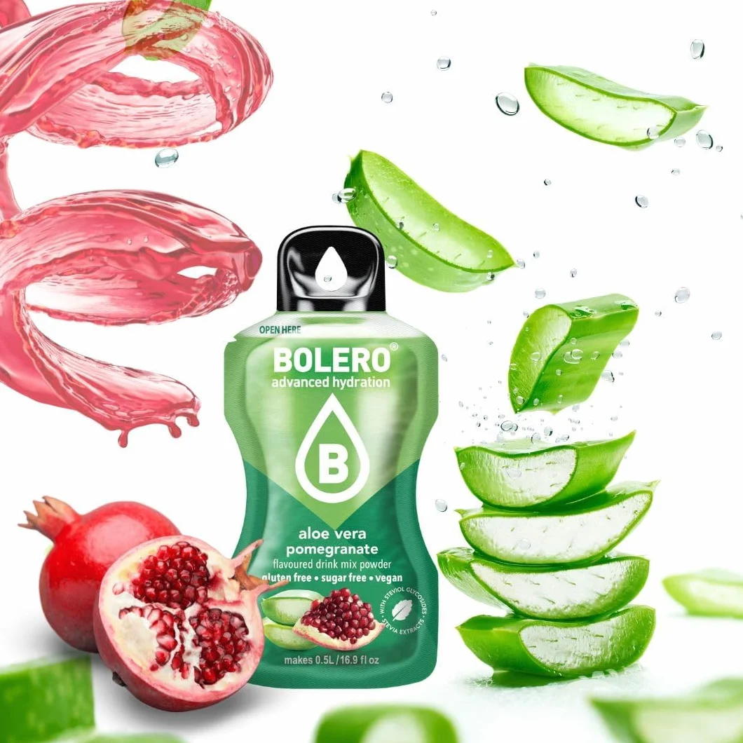 Bolero ALOE VERA POMEGRANATE 24x3g Proszek do napojów bez cukru z witaminą C bezglutenowy wegański