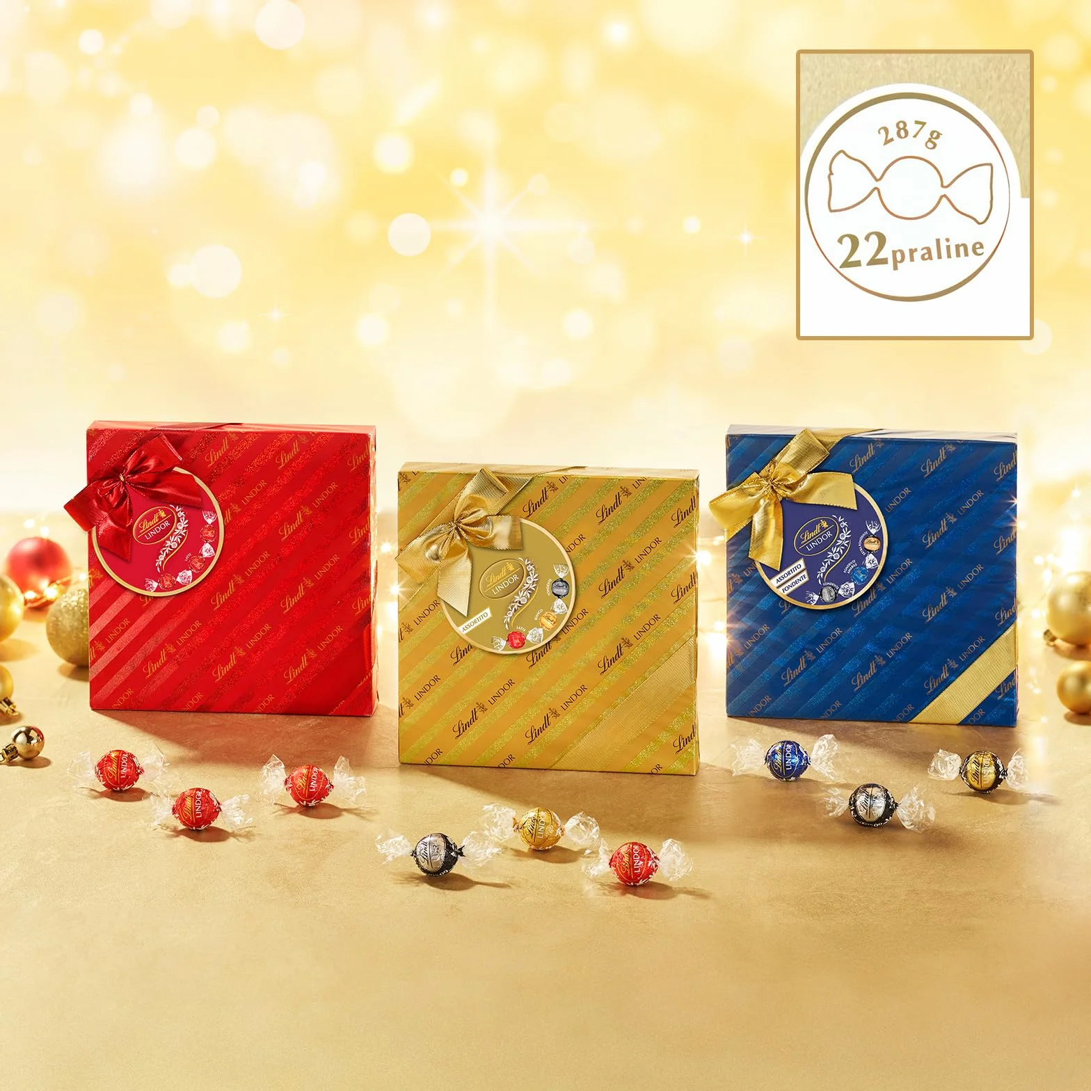 Lindt Lindor pudełko kartonowe, 287 g