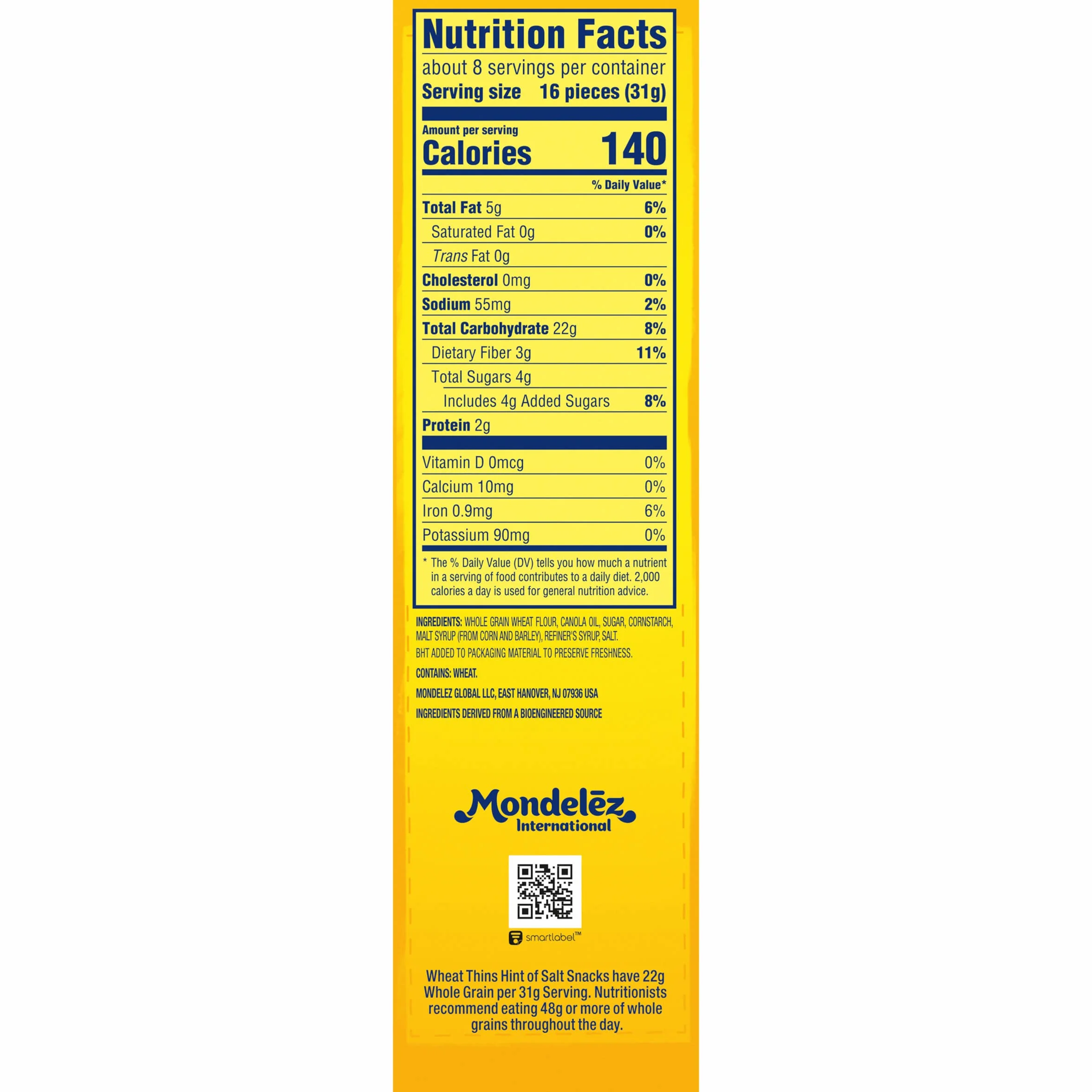 Wheat Thins Hint Of Salt Whole Grain Low Sodium Crackers, 8.5 Oz, 1Count