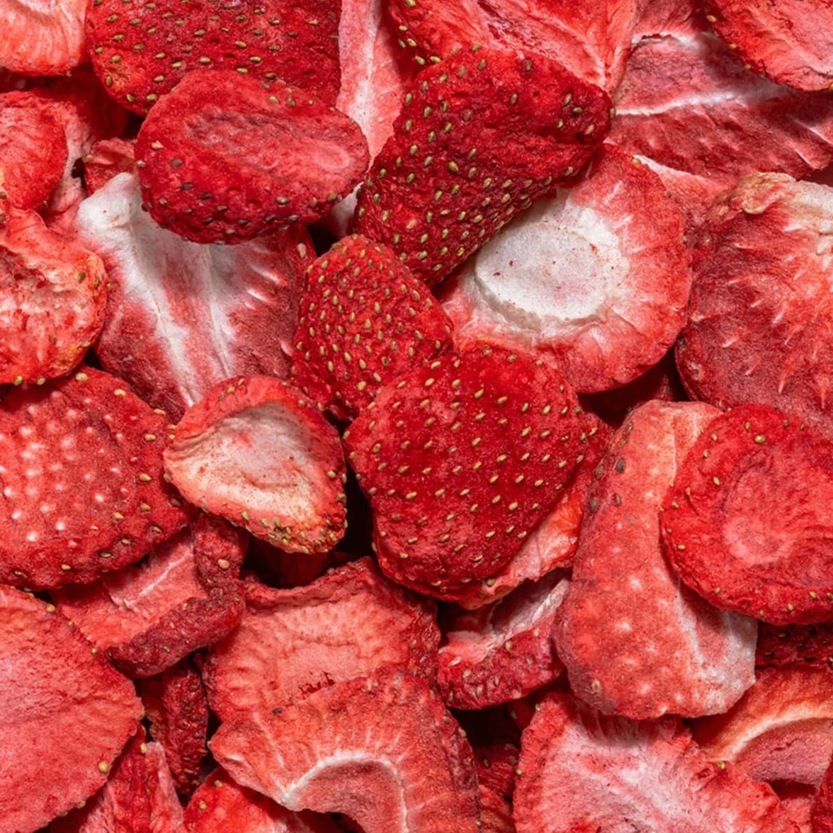 Truskawki suszone w zamrażarce: 5 x 70 g Suszone truskawki w zestawie – mrożone truskawki bez dodatku cukru – suszone owoce firmy NutriPur