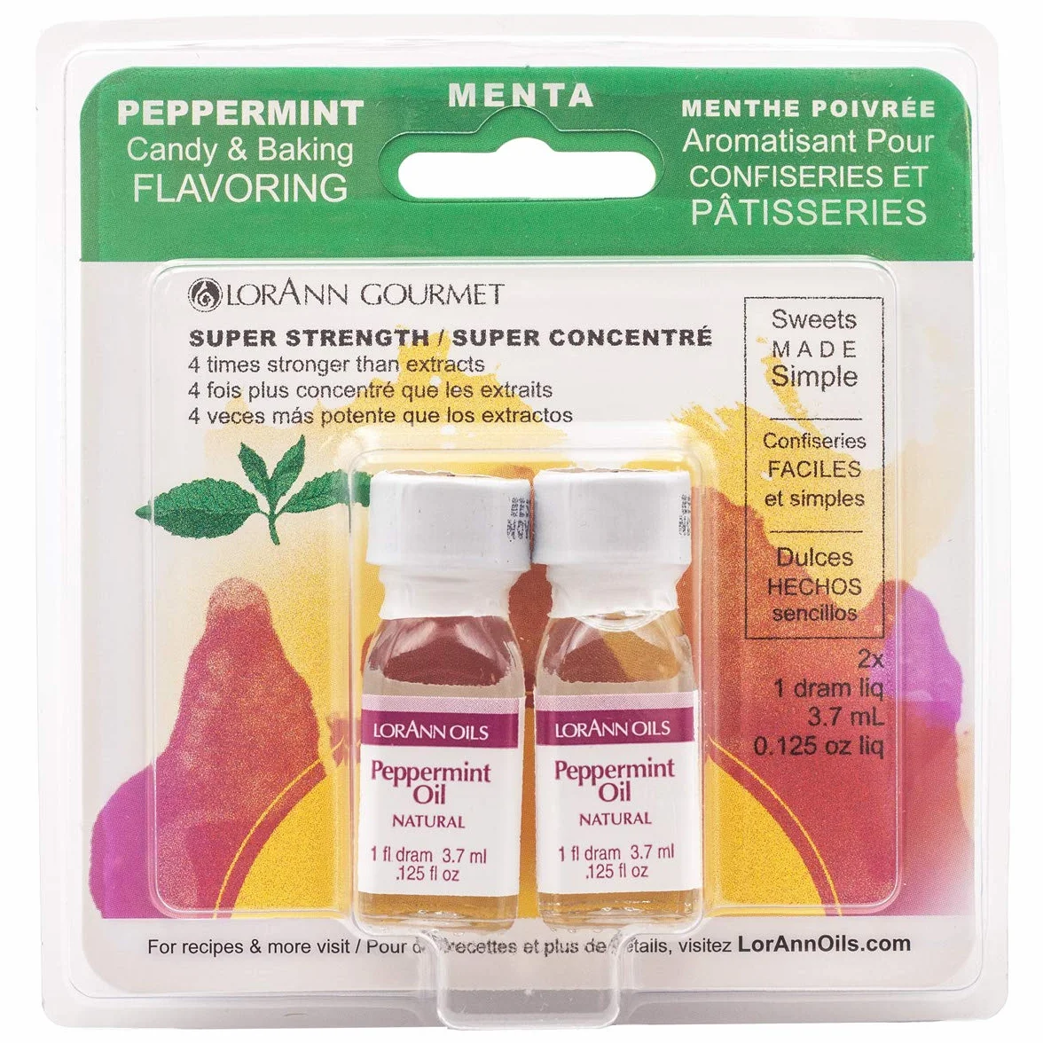 Candy & Baking Flavoring .125oz 2/Pkg-Peppermint Oil